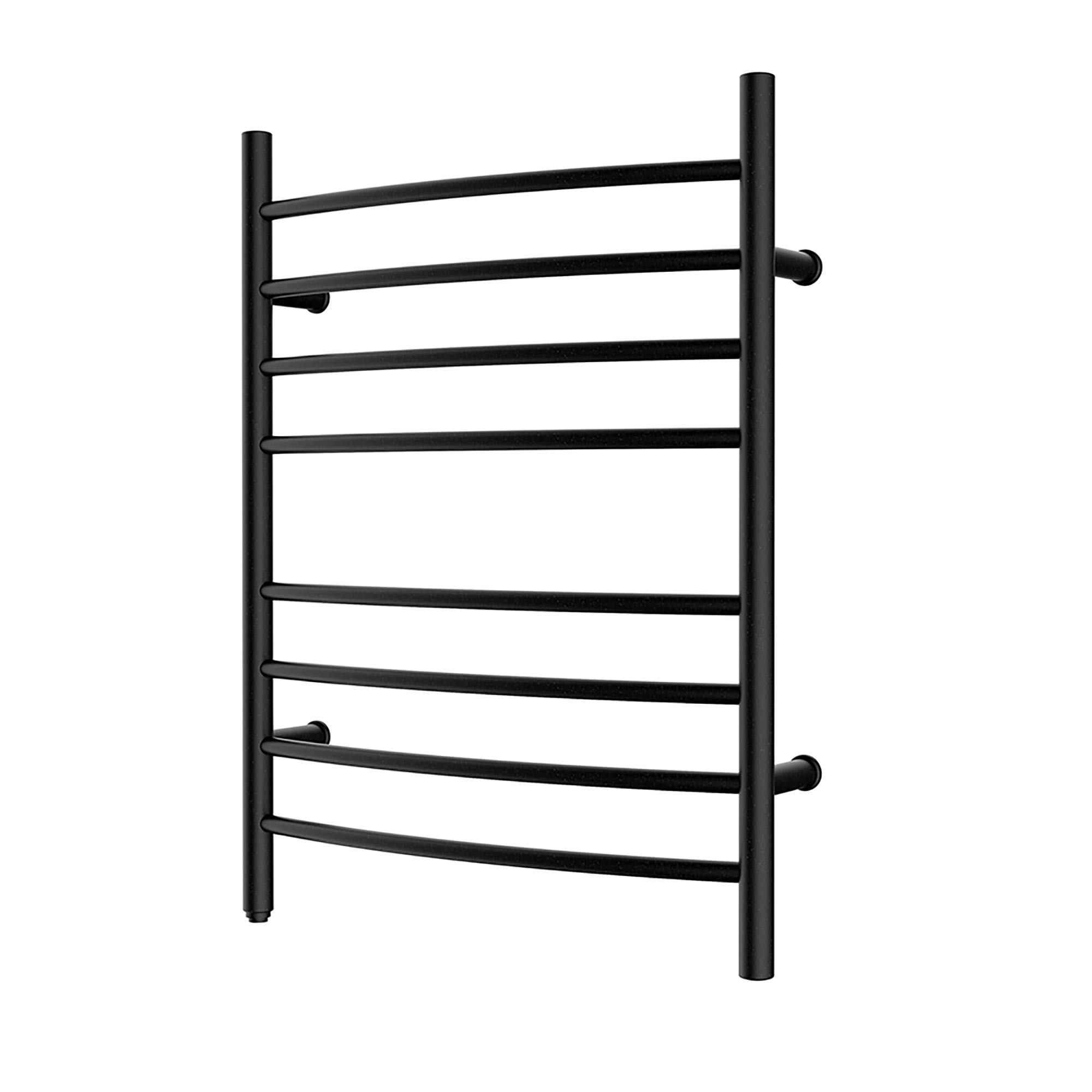 Heated Towel Warmer - 8 Bar Plug-in Bath Towel Heater & Drying Rack for Bathroom | Matte Black | Warm Towels for Spa, Hotel & Home Luxury