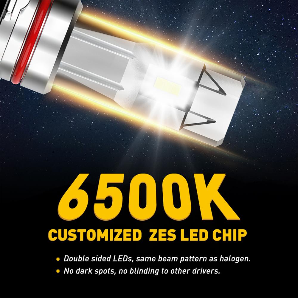 9005 LED Bulbs 15000LM 60W 6500K Xenon White Mini Size HB3 Wireless Light Bulb - Halogen Replacement for Cars, Trucks, SUVs & Headlights - Bright, Energy Efficient & Long Lasting