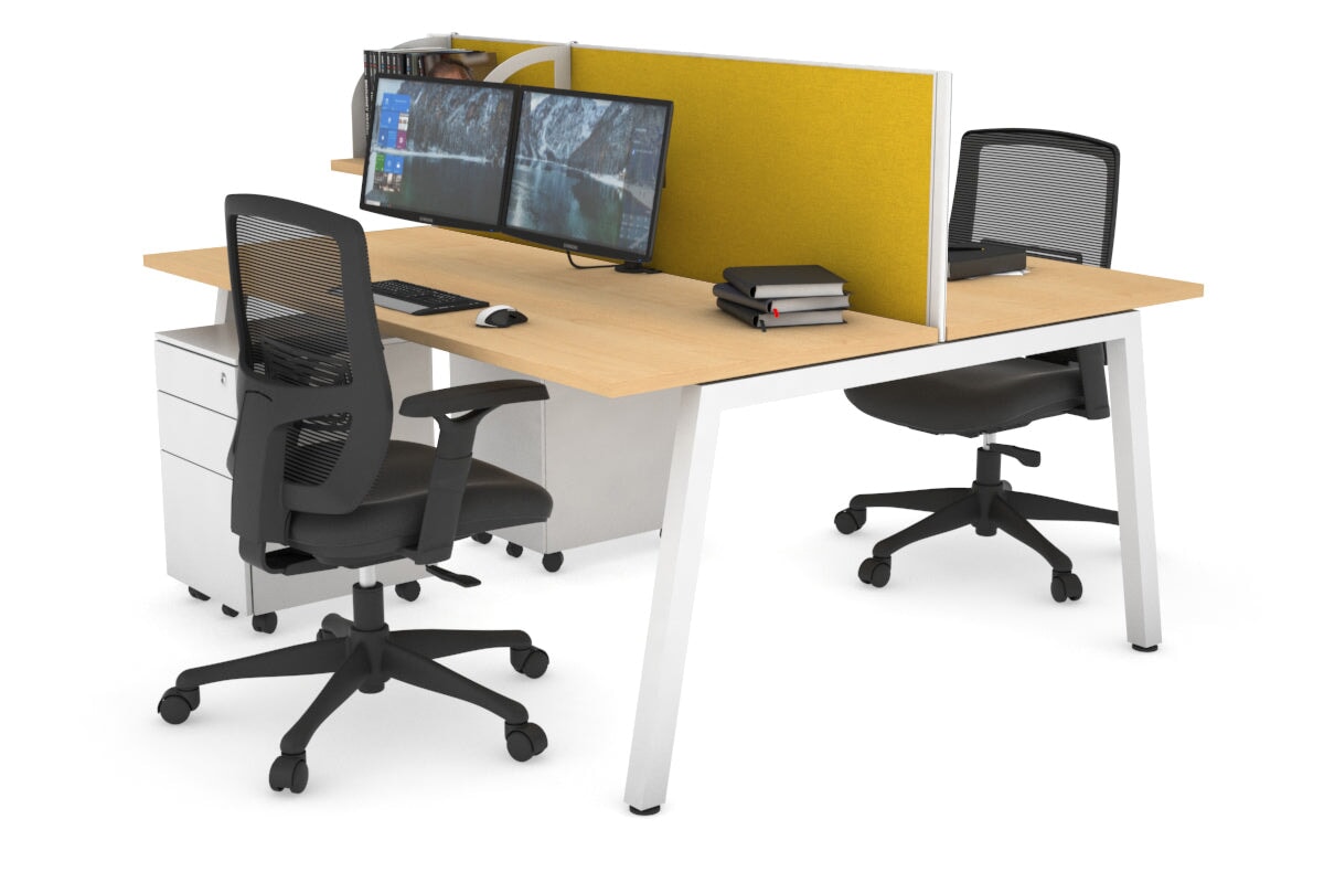 Quadro 2 Person Office Workstation Desk [1400L x 700W] - Perfect for Shared Workspaces & Collaborative Office Environments