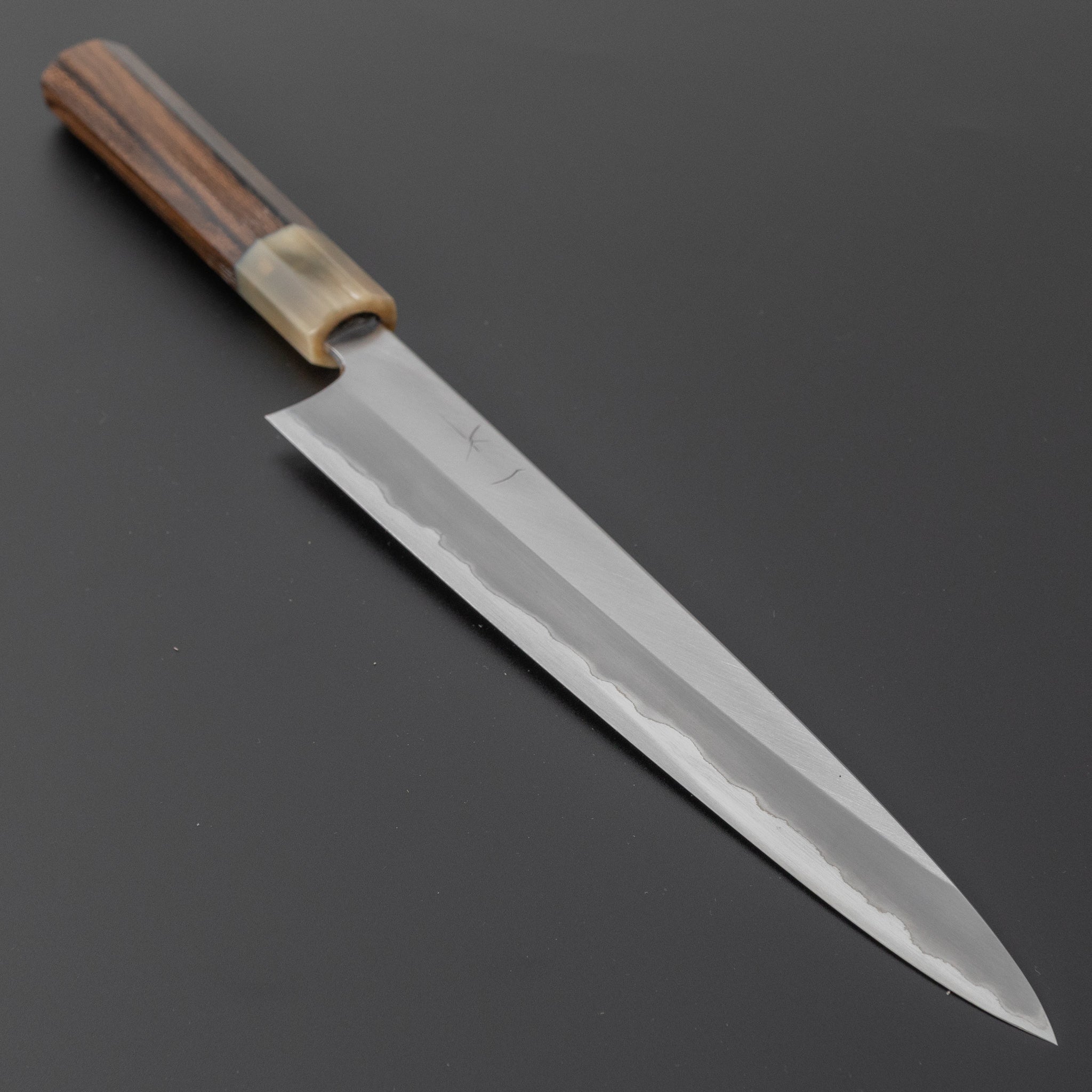 Hitohira Togashi White #1 Stainless Clad Sujihiki Slicing Knife 240mm - Premium Japanese Chef Knife with Ziricote Wood Handle - Perfect for Slicing Sushi, Meat & Roasts