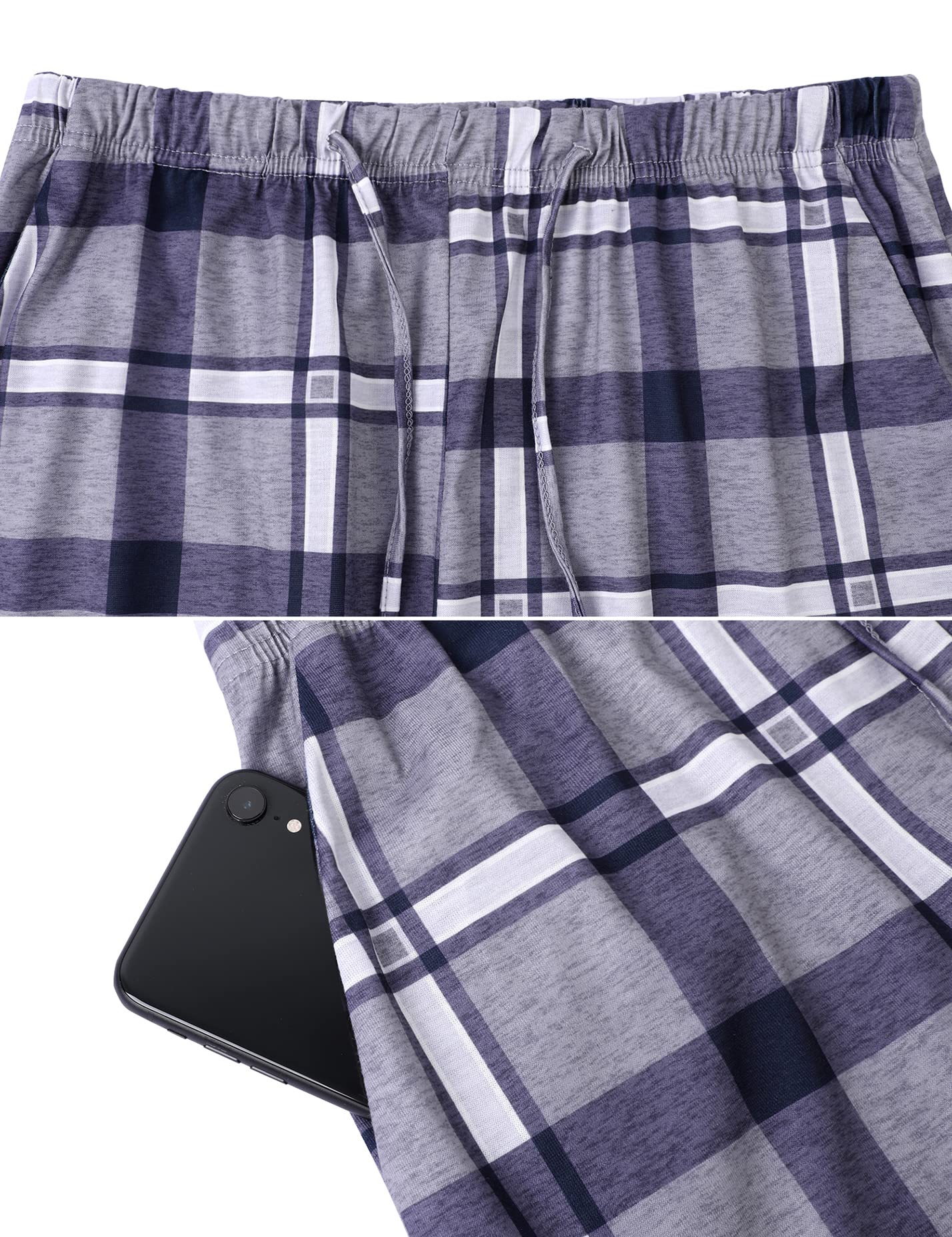 Men's Cotton Pajama Set - Soft V-Neck Sleepwear with Pockets for Lounge & Relaxation at Home