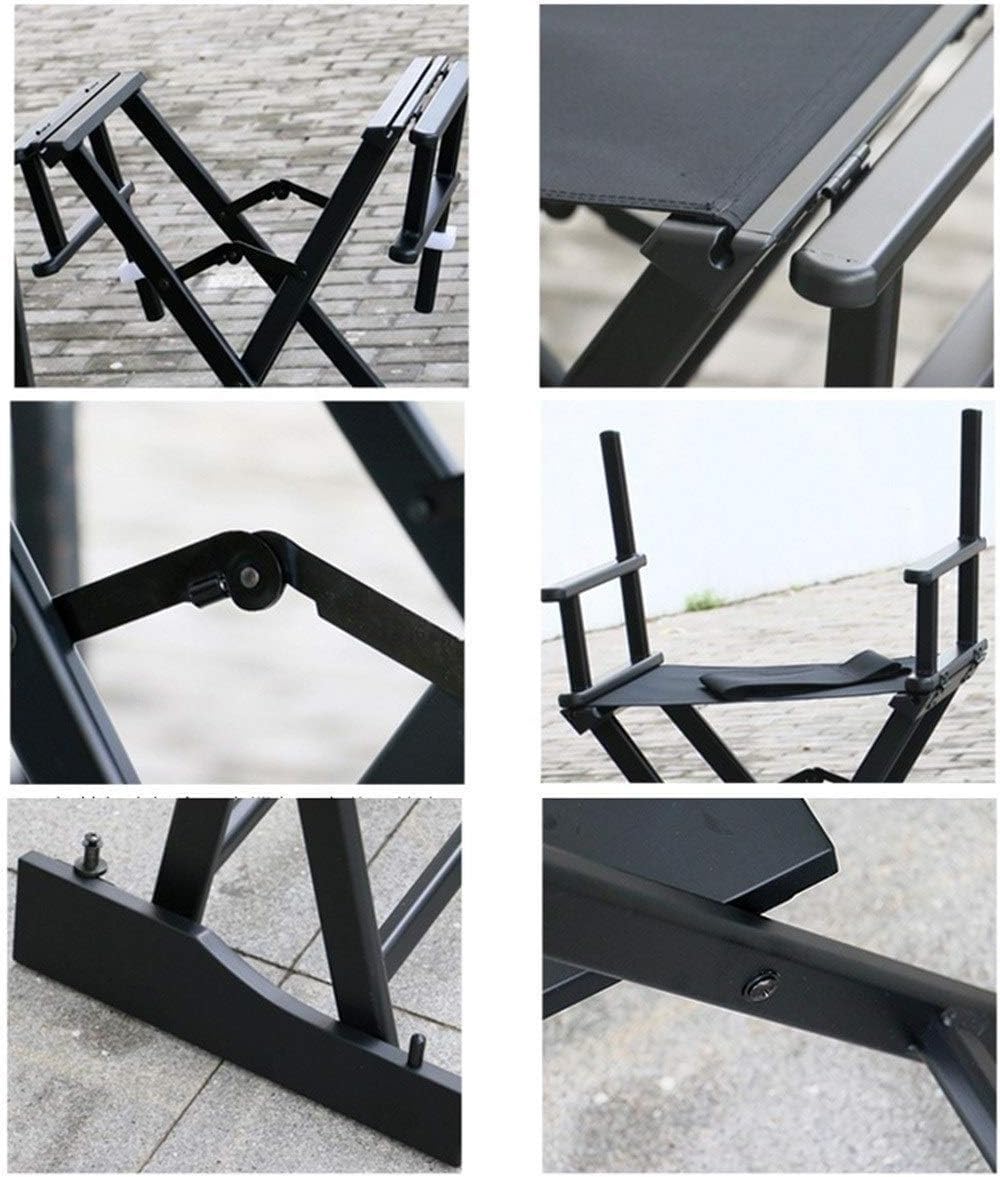 Portable Aluminum Folding Director Chair - Makeup Artist Chair for Beauty Salon, Dressing Room & Studio - Lightweight Outdoor Chair for Professional & Home Use