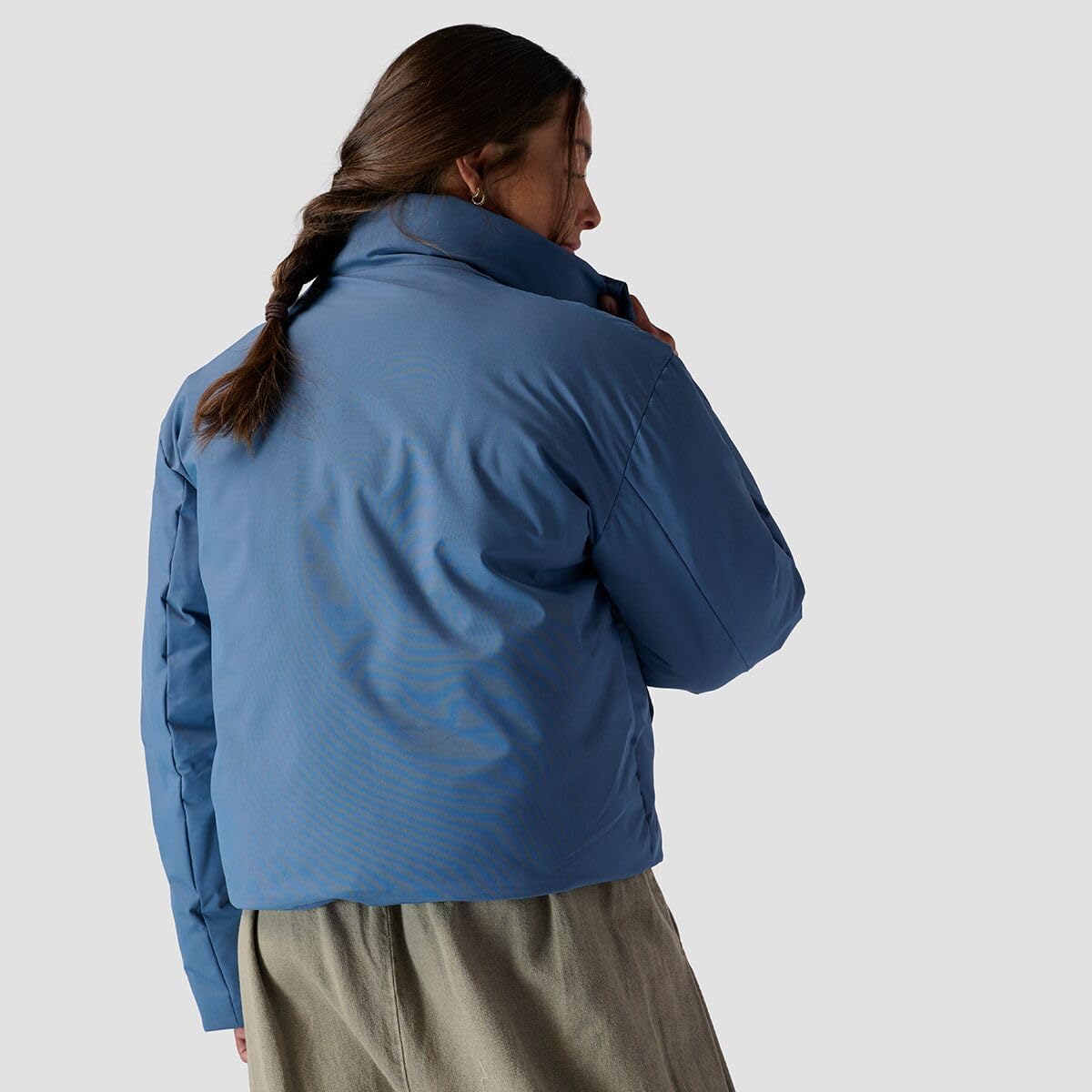 Stoic Women's Cropped Boxy Snap Front Puffer Jacket - Stylish Winter Outerwear for Casual Outings & Urban Adventures