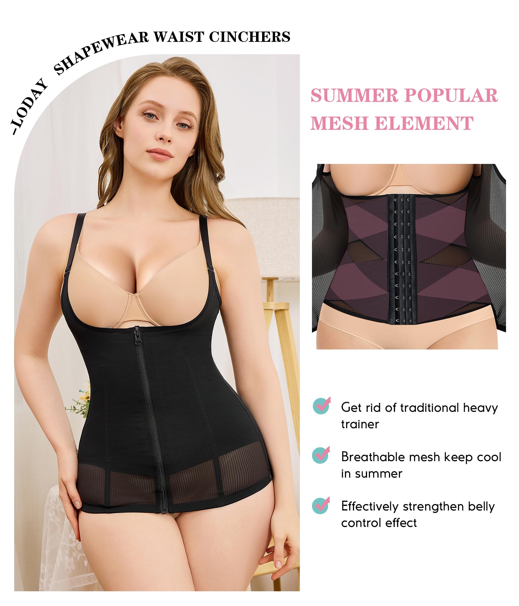 LODAY Women's Waist Trainer Corset - Tummy Control Shapewear Girdle for Body Shaping & Posture Support - Perfect for Workouts, Weight Loss & Special Occasions