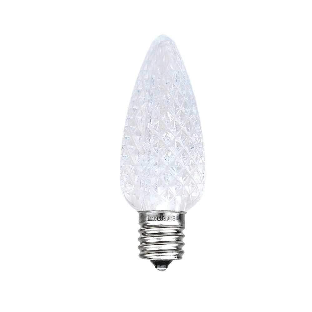 25-Pack C9 LED Faceted Ultra Bright Dimmable Outdoor Christmas Light Bulbs - Pure White - Energy Efficient Replacement Bulbs for Holiday String Lights & Outdoor Decorations (Perfect for Roof Lines, Trees & Holiday Displays)