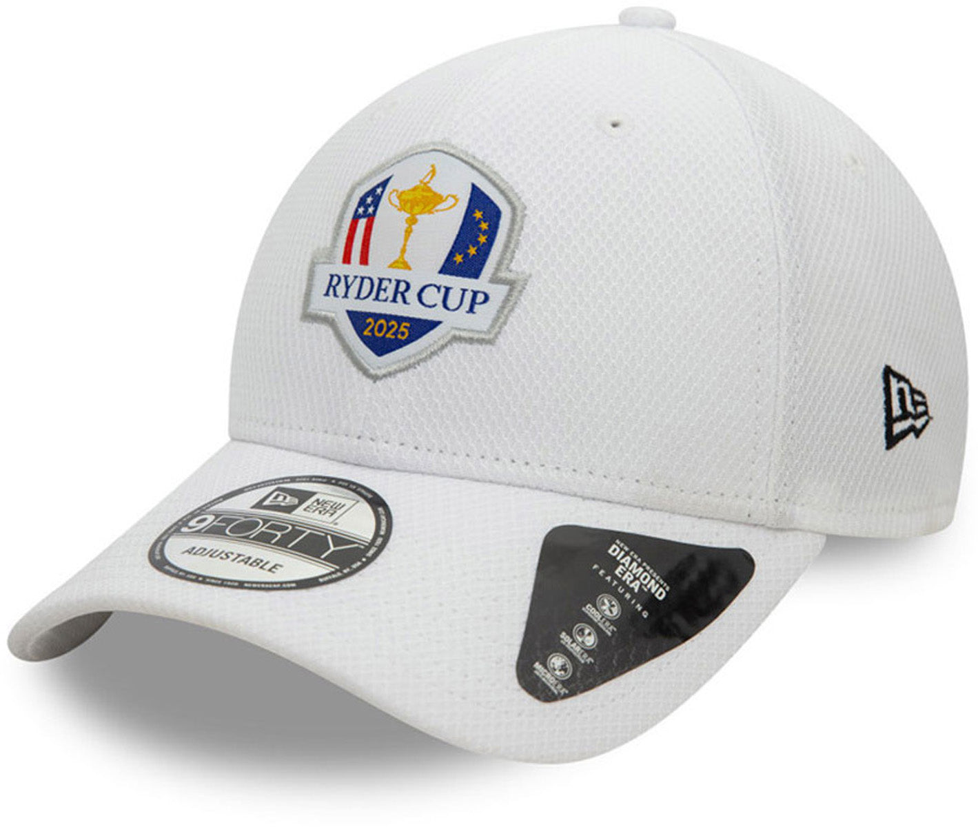 Ryder Cup 2025 Official New Era 9Forty Diamond Era Adjustable Snapback Cap - White Golf Hat for Men & Women | Perfect for PGA Tour Fans & Golf Enthusiasts