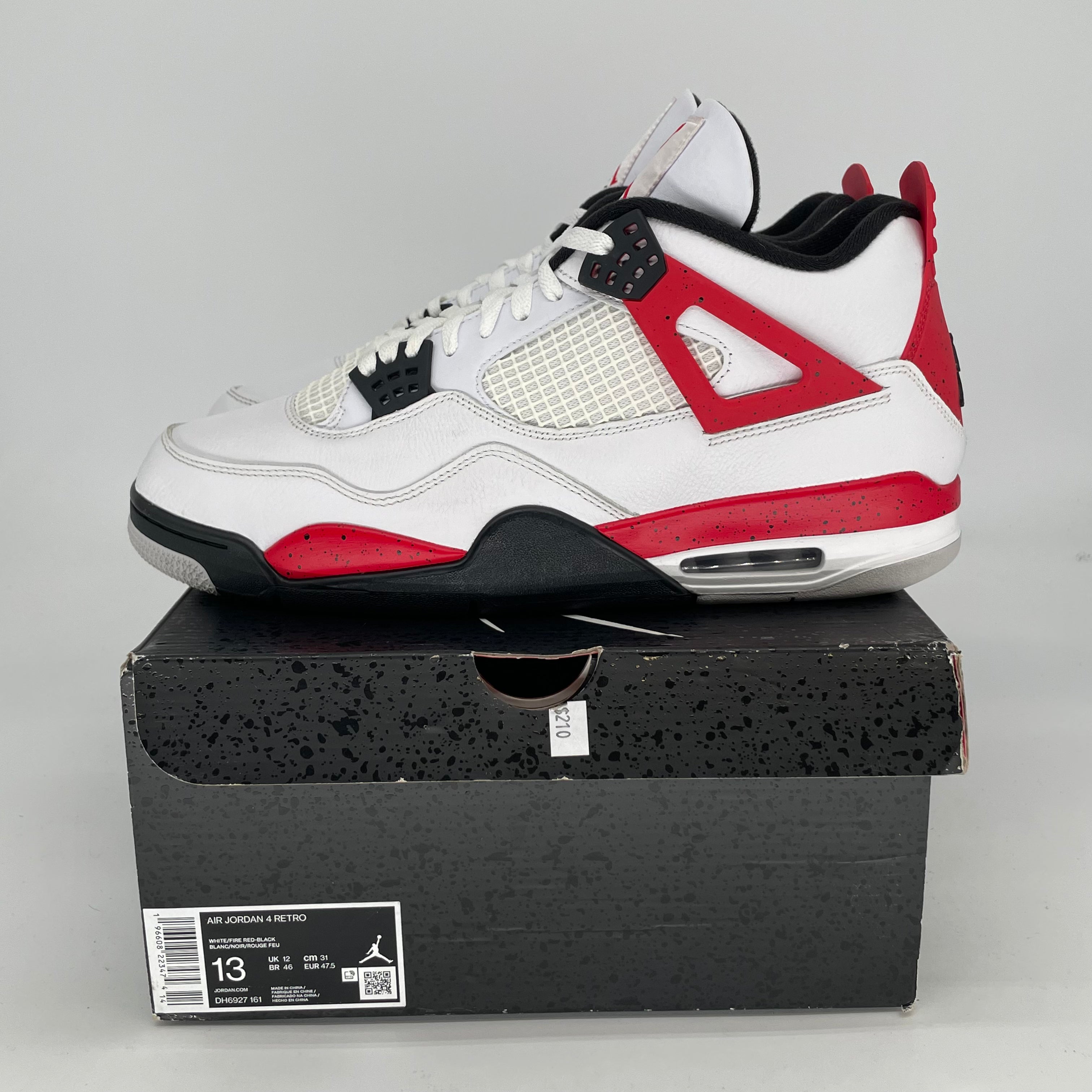 AIR JORDAN 4 Retro Red Cement Men's Basketball Shoes Size 13 - DH6927-161 | Authentic Sneakers for Streetwear & Basketball Games