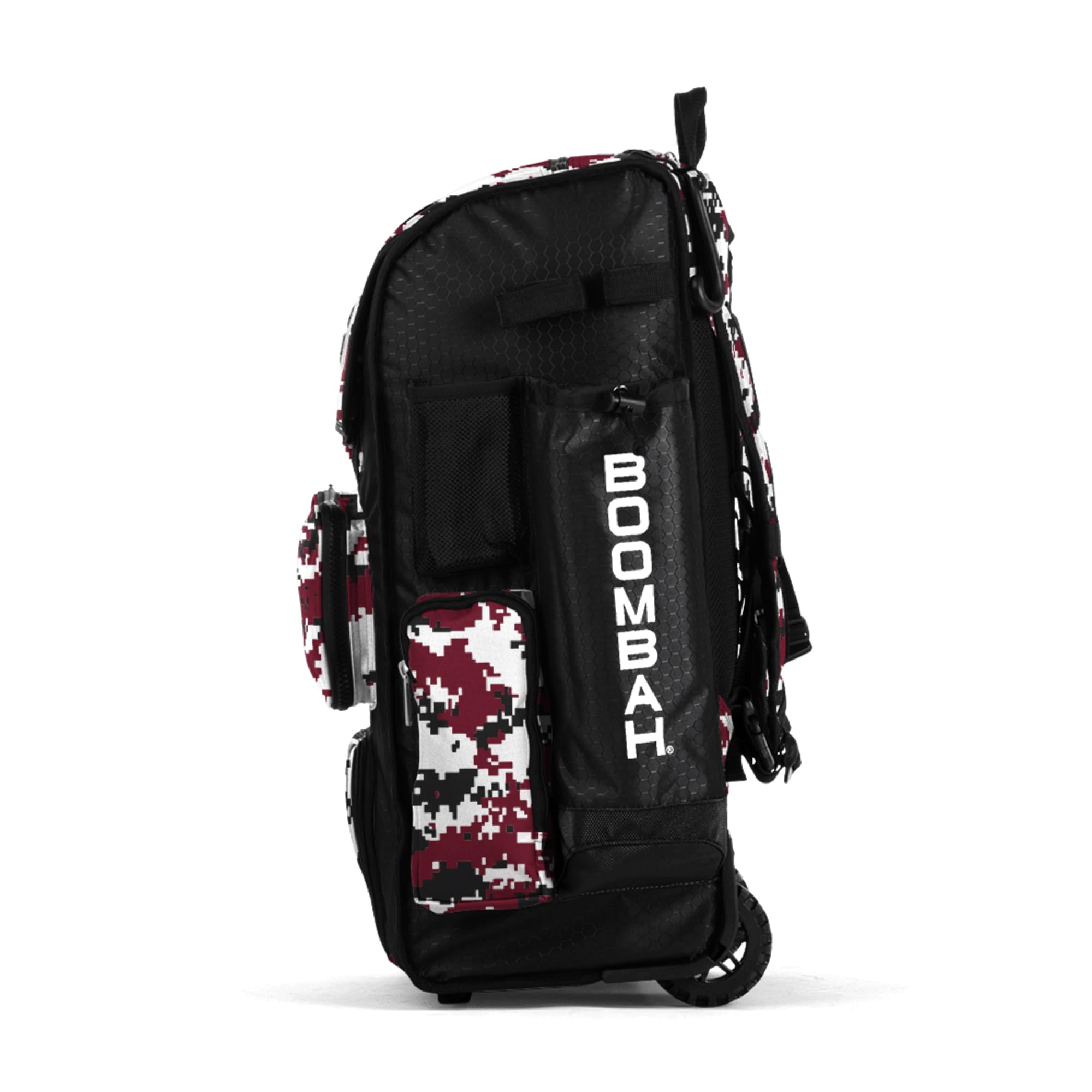 Boombah Superpack Hybrid Rolling Bat Bag - Wheeled & Backpack Baseball Equipment Bag in Digital Camo (Multiple Colors) - Perfect for Travel, Games & Team Sports