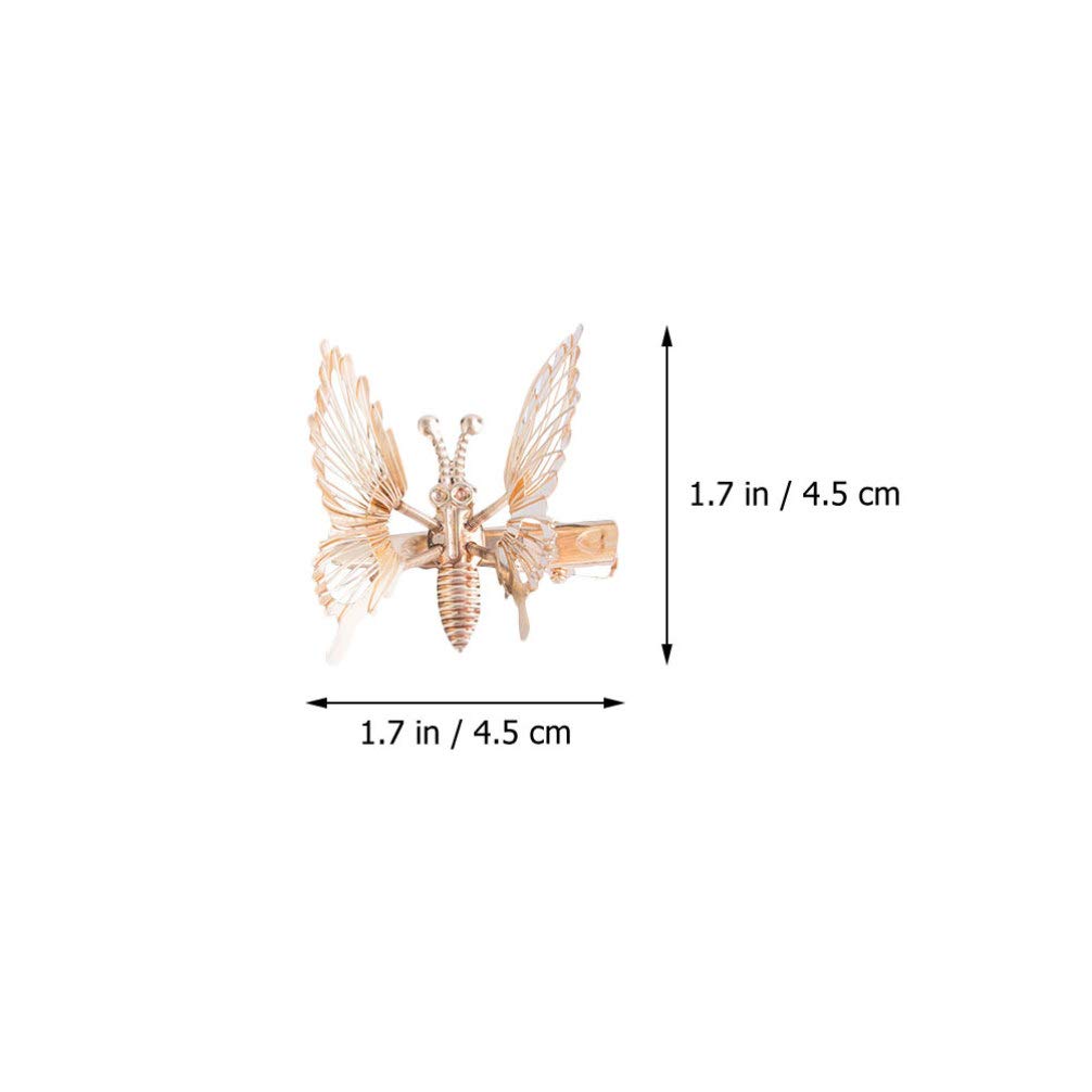 Amosfun 3-Piece Butterfly Hair Clips with Moving Crystal Rhinestones - Elegant French Side Hair Pins for Women, Perfect for Parties, Weddings and Daily Hair Accessories