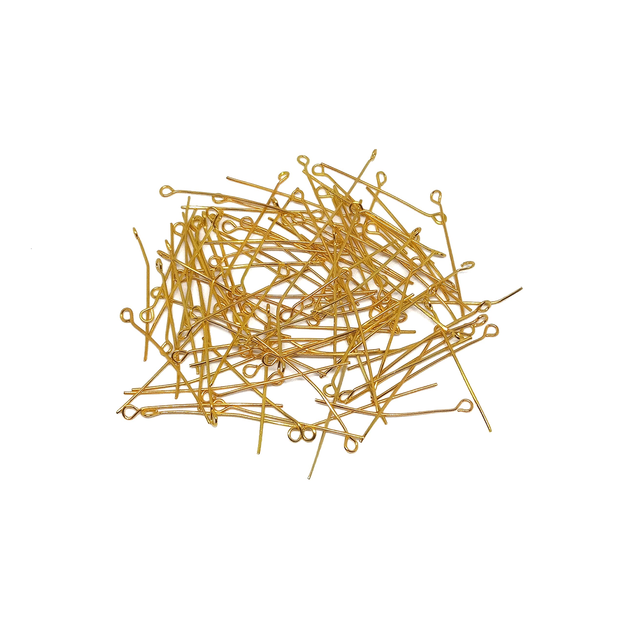 200-Piece Eye Pins Combo for Bead Jewelry Making - 100 Gold & 100 Silver Eye Pins - Perfect for DIY Earrings, Necklaces, and Bracelets - Essential Jewelry Making Supplies for Crafters