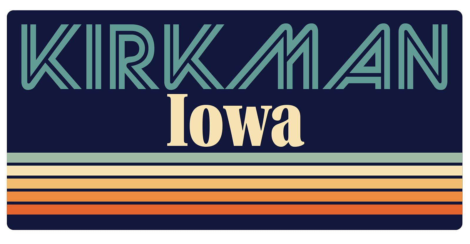 Kirkman Iowa Retro Fridge Magnet 5 x 2.5 Inch - Vintage Decor for Refrigerators, Lockers & Metal Surfaces - Perfect for Home, Office & Gifts