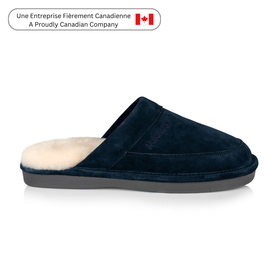 Spencer Men's Comfortable House Slippers - Soft Indoor/Outdoor Slides for Relaxation at Home (Navy Blue) - Perfect for Lounging, Yoga & Cozy Evenings