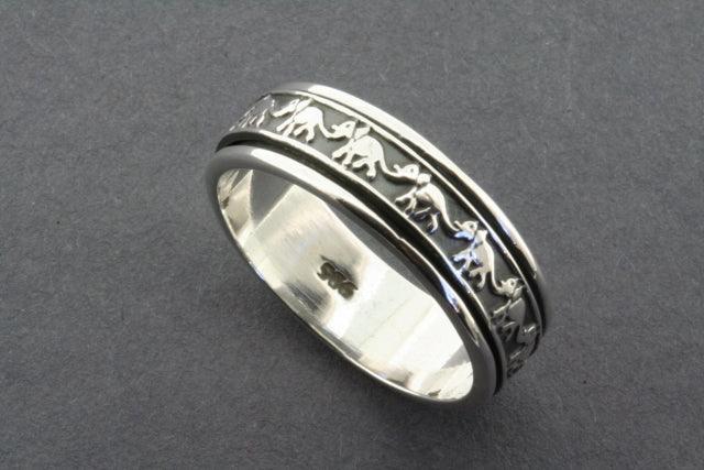 Elephant Spinner Ring - Sterling Silver Adjustable Band for Stress Relief & Meditation | Perfect Gift for Yoga & Mindfulness Enthusiasts