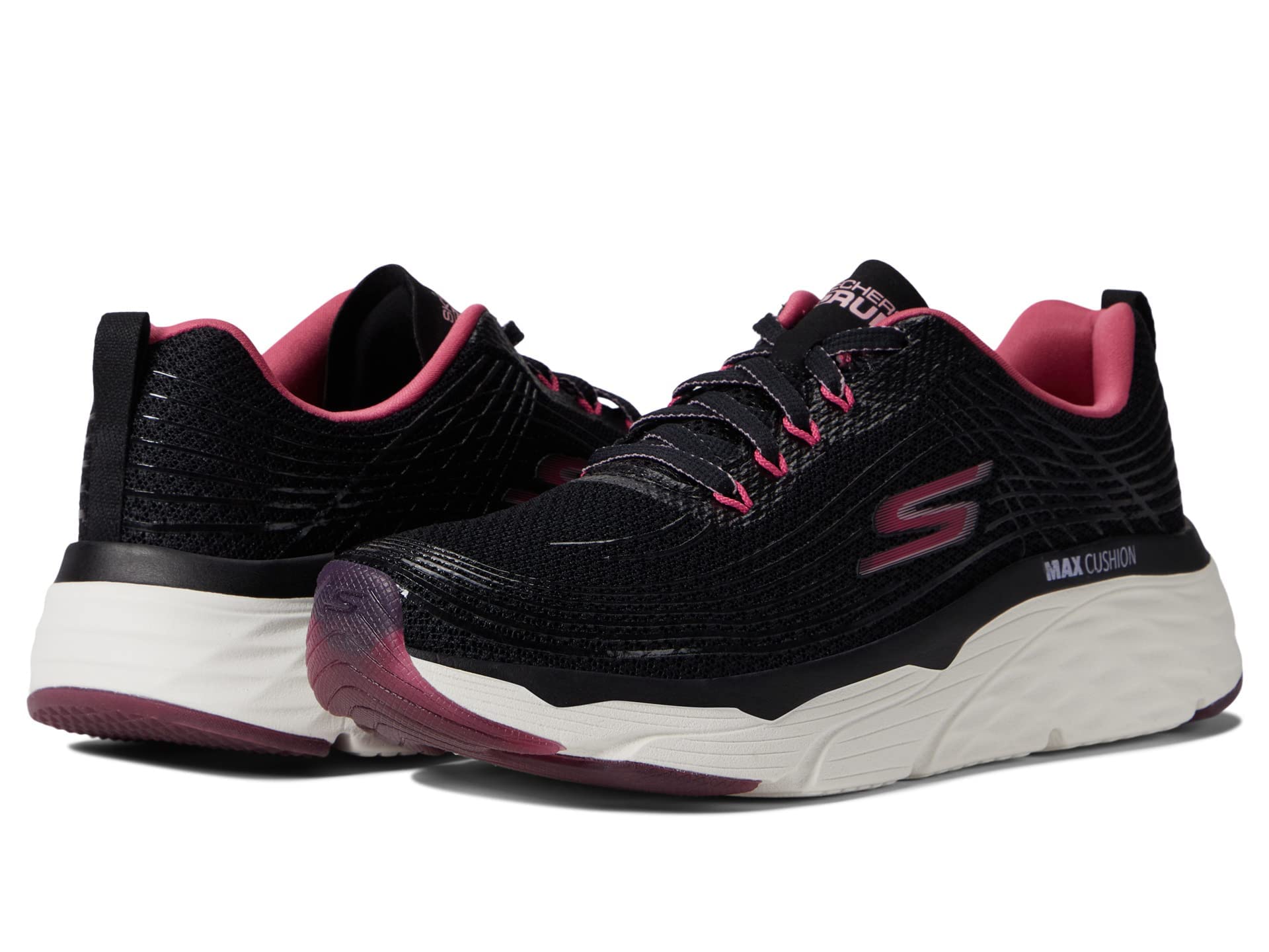 Skechers Max Cushioning Elite Running Shoes for Women - Black/Rose Size 8.5 B (M) - Lightweight Comfort Sneakers for Walking, Jogging & Gym Workouts