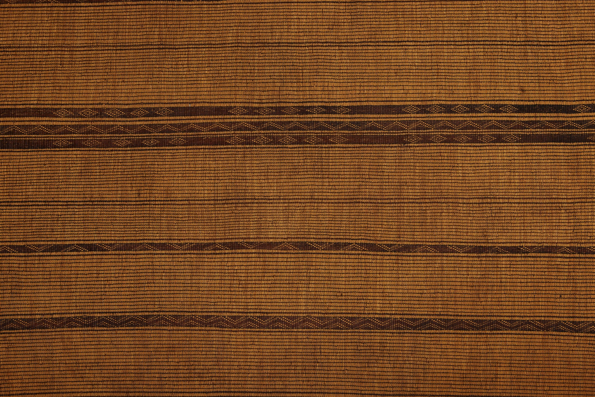 Early Coco Brown Medium Tuareg Carpet with 5 Decorative Bands - 6'1 x 12'4 - Authentic Berber Rug for Living Room, Bedroom & Boho Decor