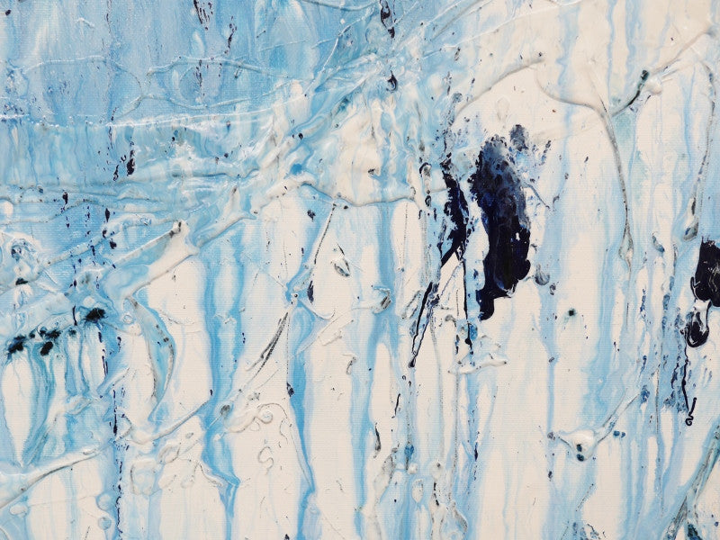 Abstract Blue and White Wall Art - Modern Canvas Painting for Home & Office Decor | Perfect for Living Room, Bedroom or Workspace