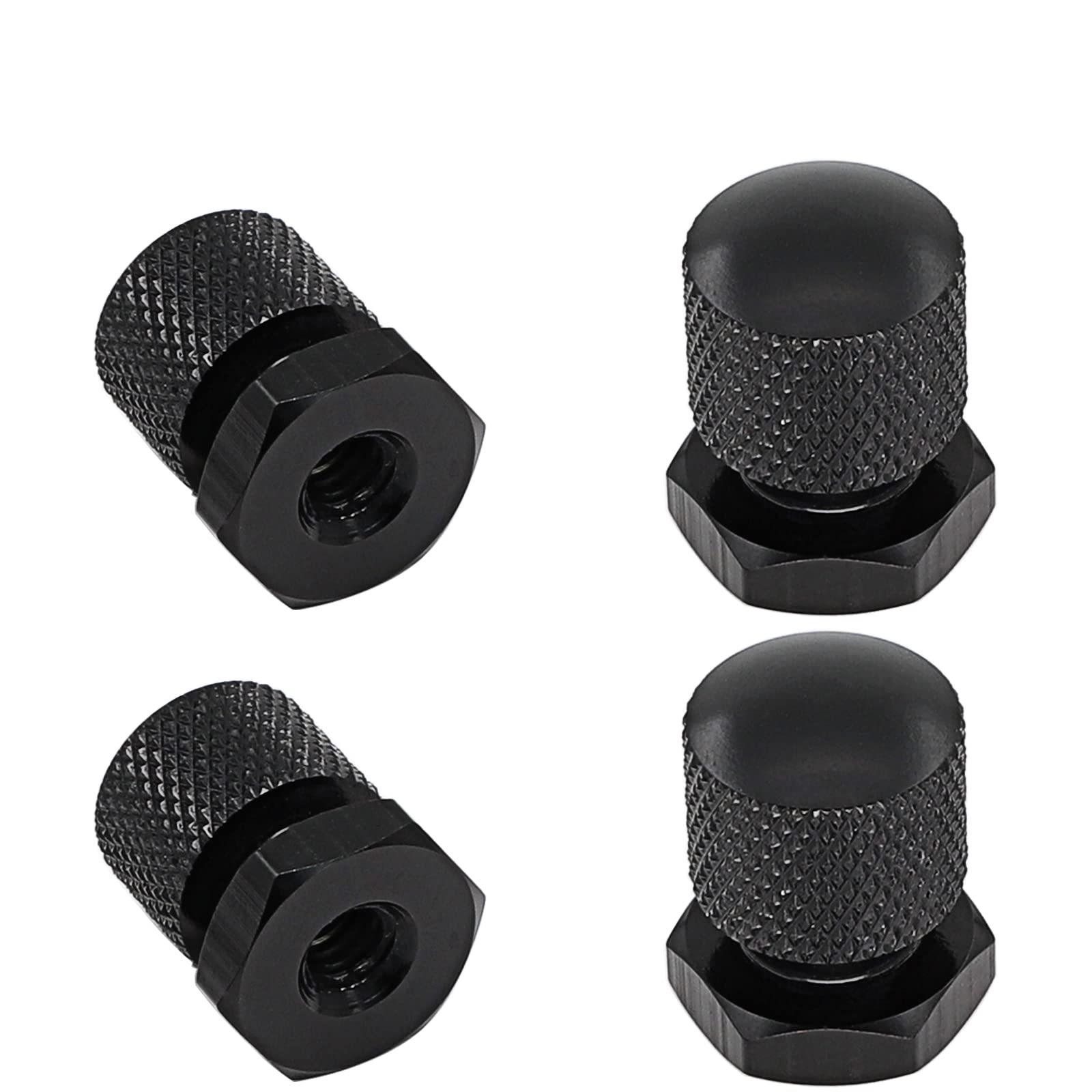 Harley Davidson Touring Softail Solo Seat Mounting Nuts - Black Seat Mount Fastener Hardware Kit (4-Pack) - Perfect for Motorcycle Seat Replacement & Customization