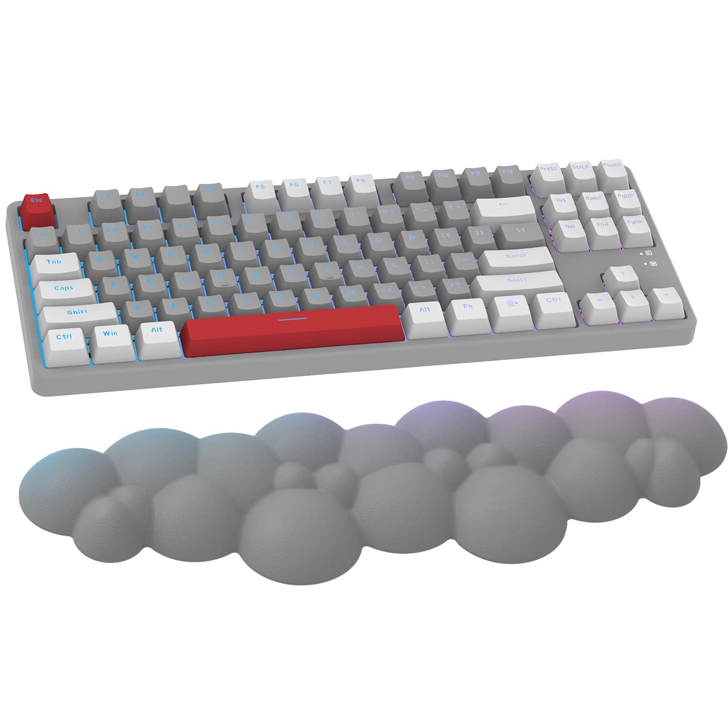 Ergonomic Gaming Keyboard Wrist Rest - Memory Foam for Pain Relief (Gray) - Perfect for Office & Gaming