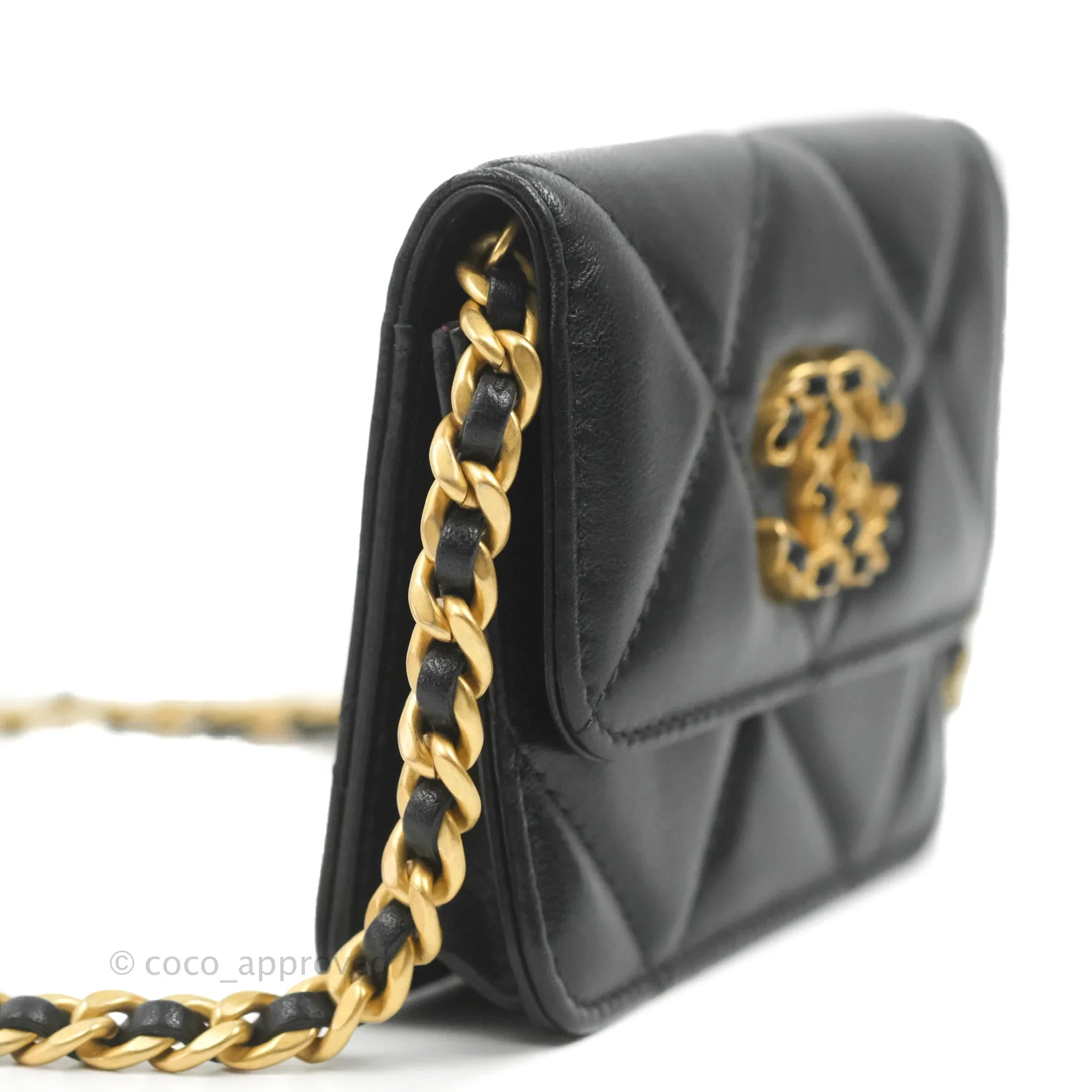 Chanel 19 Card Holder With Chain Black Mixed Hardware - Luxury Wallet for Women - Perfect for Everyday Use, Travel & Special Occasions