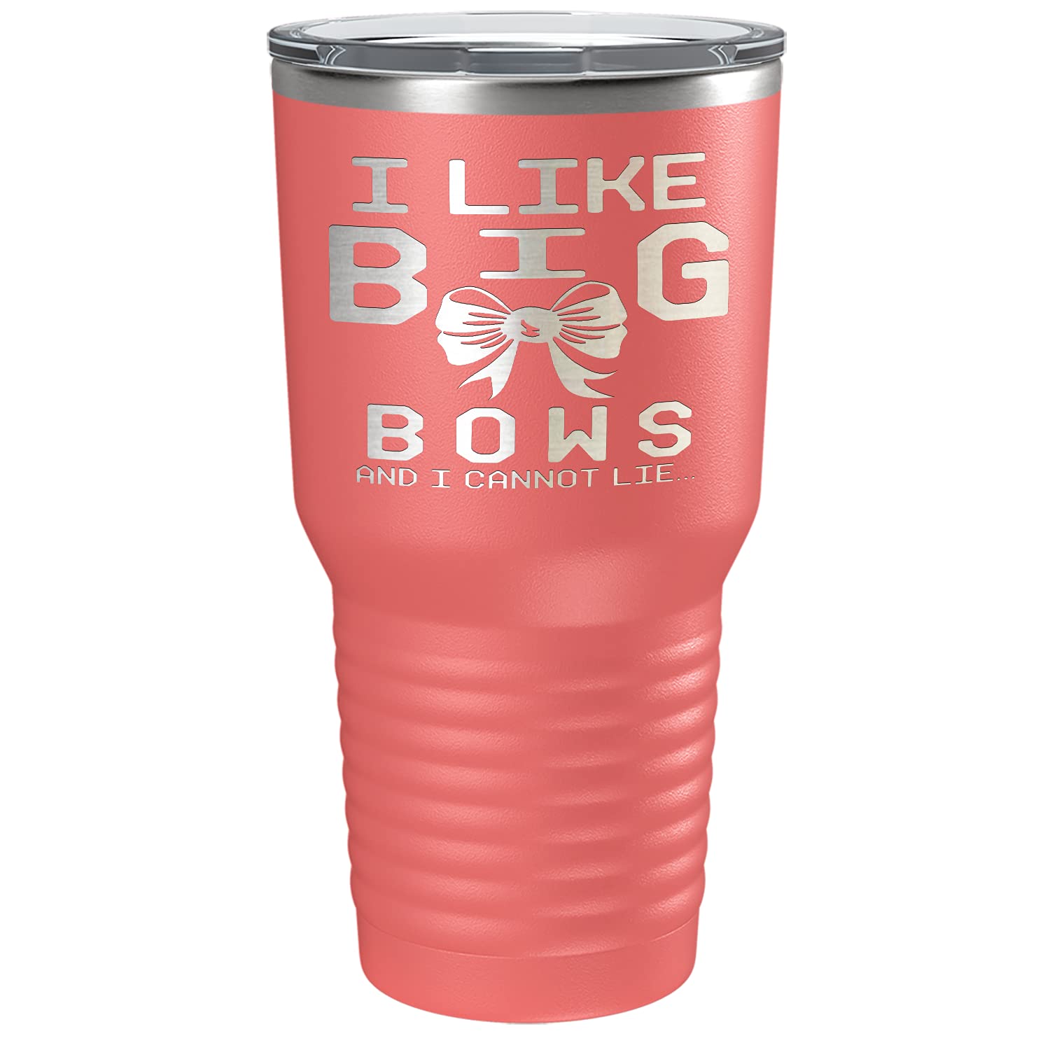 30 oz Laser Engraved Guava Cheerleading Tumbler - Insulated Stainless Steel Cup with Lid & Big Bow Design - Perfect for Sports Games, School Events & Gift Giving
