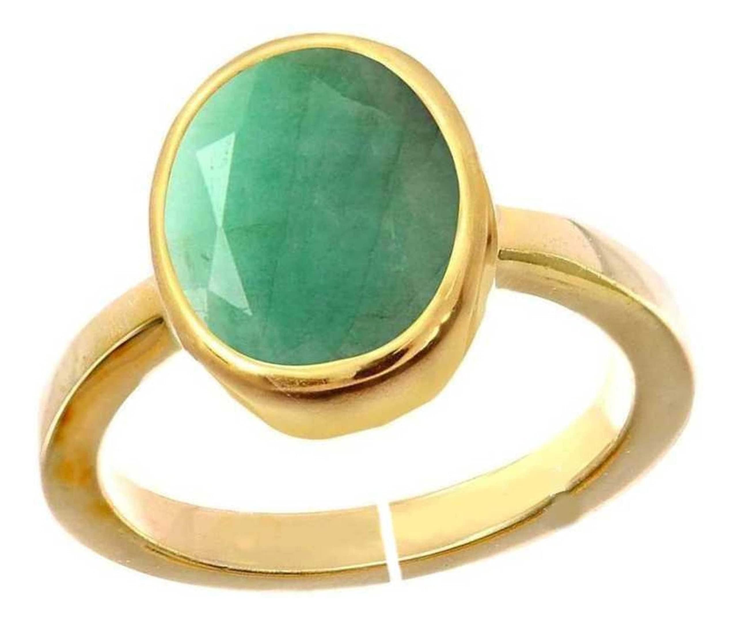 Natural Certified Emerald/Panna 4.00-11.00Ct Gemstone Copper (Panchdhatu) Astrological Ring for Men & Women | Unisex Birthstone Jewelry for Healing, Wealth & Spiritual Protection | Perfect for Meditation, Gifts & Special Occasions
