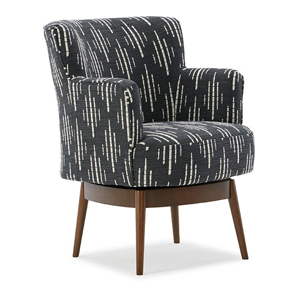 360-Degree Swivel Barrel Chair - Modern Upholstered Accent Chair for Living Room, Office & Lounge - Comfortable Padded Seat with Sturdy Metal Base - Perfect for Reading, Relaxing & Small Spaces
