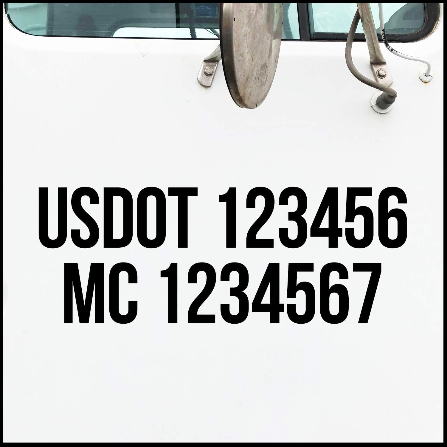 USDOT & MC Number Decal Sticker Cab Set (2-Pack) - DOT Compliant Truck Identification for Commercial Vehicles & Semi Trucks