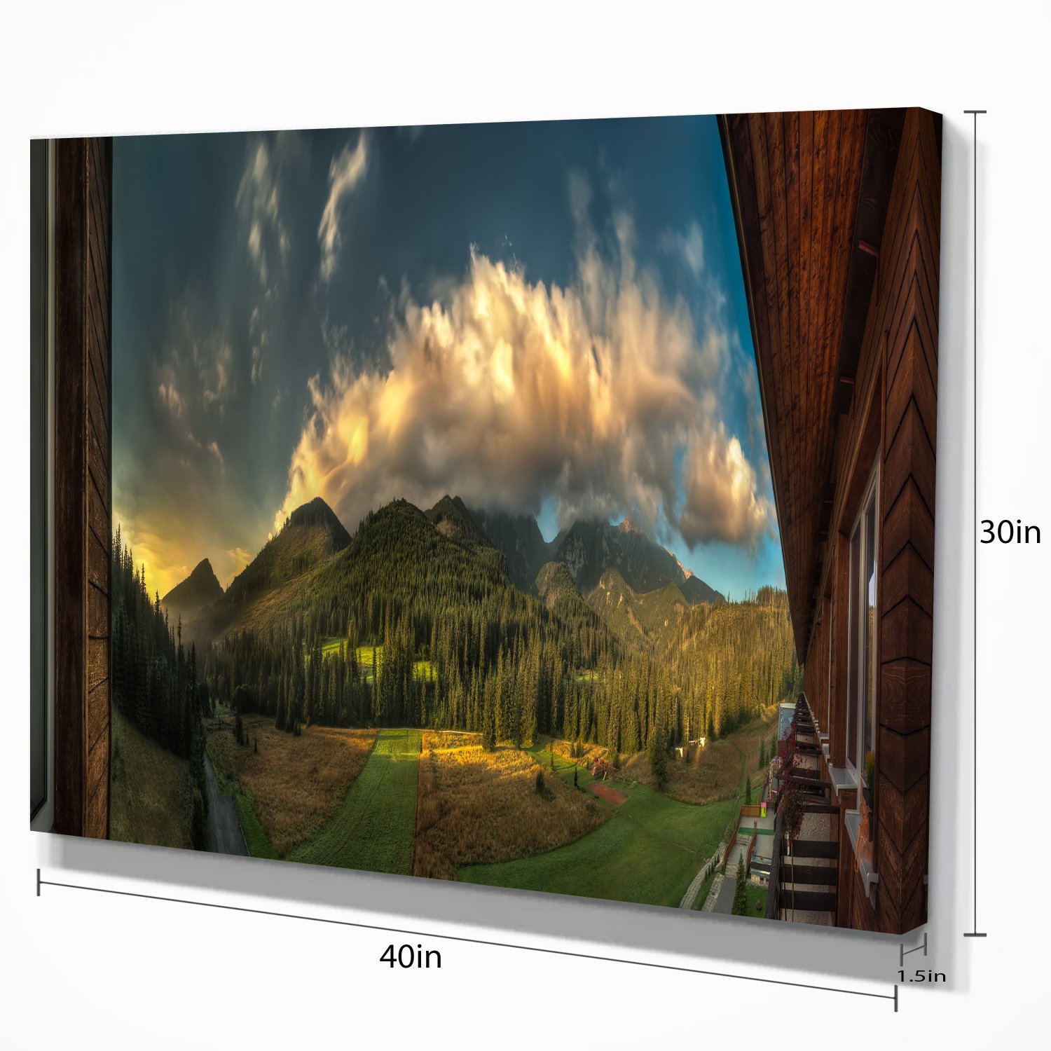 Stunning Hotel Room View Landscape Canvas Art Print - Scenic Cityscape Wall Decor for Living Room, Bedroom & Office