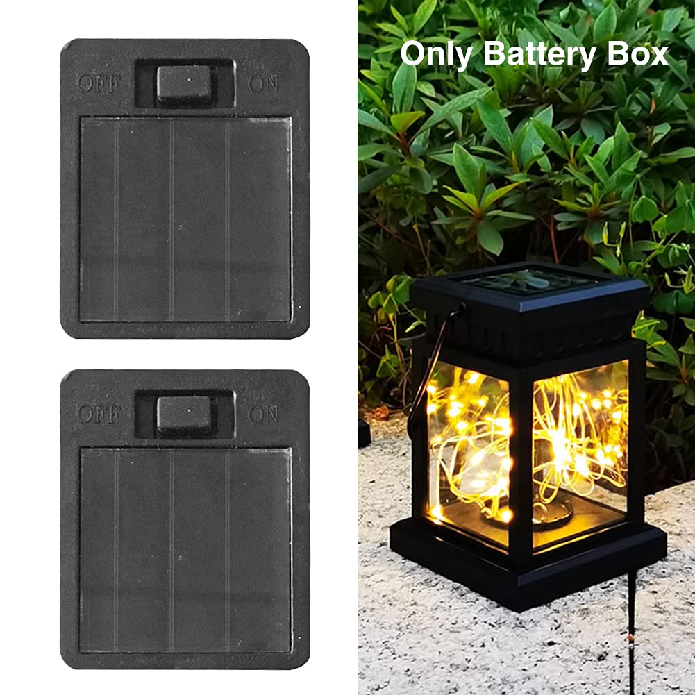 2 Pack Solar Light Replacement Top Parts for Outdoor Hanging Lanterns - Solar Panel, Battery Box & LED Bulb Accessories for Garden, Patio, Walkway & Yard - Perfect for Pathway Lighting & Backyard Decor