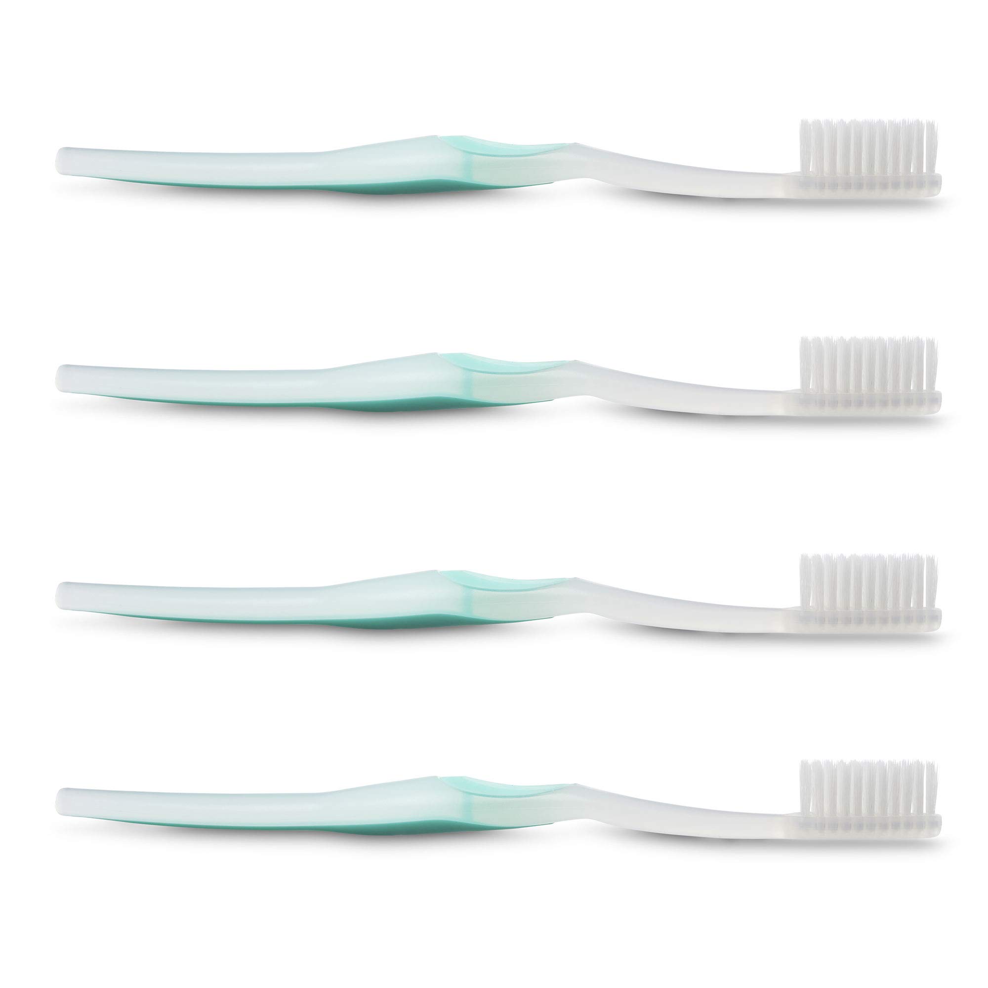 Welbrush Soft Flossing Sensitive Toothbrushes for Adults & Kids - Gentle Gum Care, Seafoam Green (4-Pack) - Perfect for Travel, Daily Oral Hygiene & Sensitive Teeth