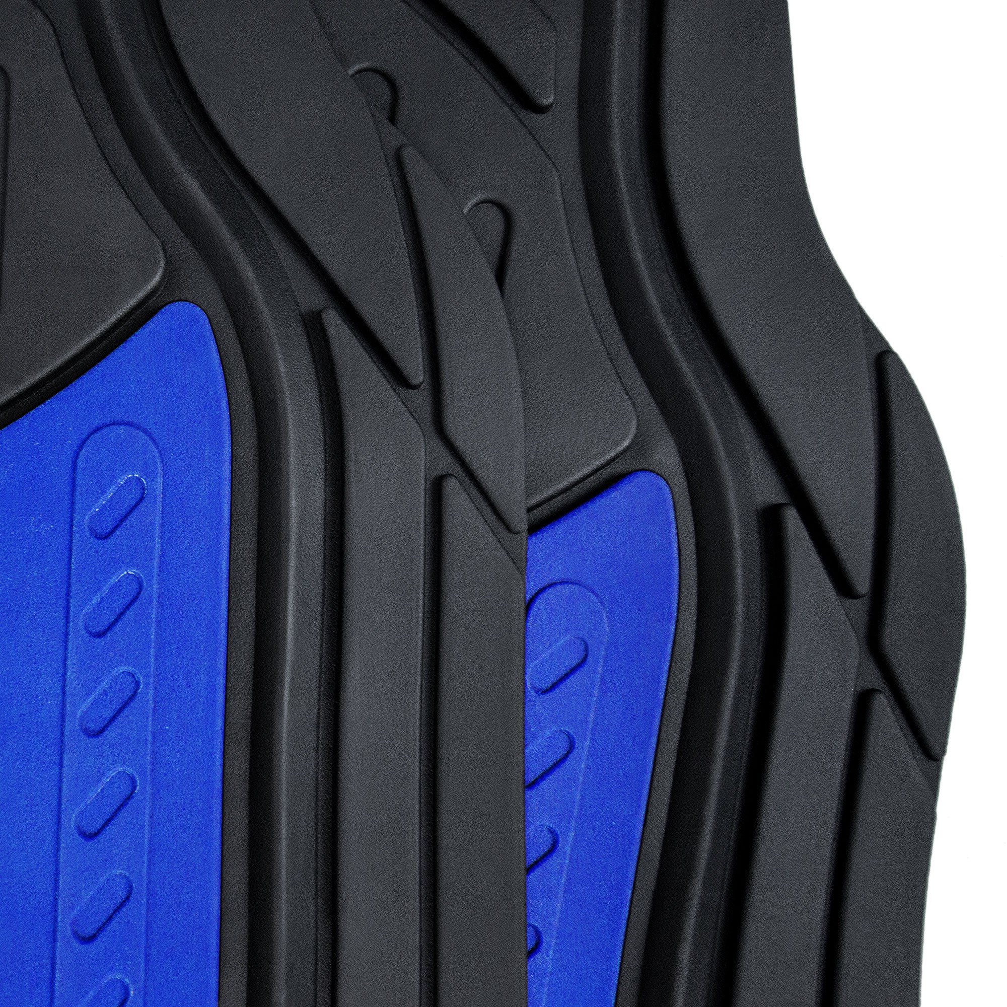 FH Group Climaproof™ Heavy Duty Rubber Car Floor Mats - Universal Fit for Sedan, SUV & Truck - Trimmable Full Blue Set with Combo Small Car Seat Cover | All-Weather Protection for Driving, Commuting & Road Trips