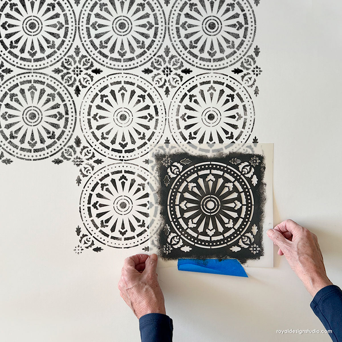 Delicate Tile Stencil - Reusable DIY Wall & Floor Stenciling Kit for Home Decor, Bathroom & Kitchen Renovation | Perfect for Creating Custom Patterns on Ceramic, Porcelain & Concrete Tiles