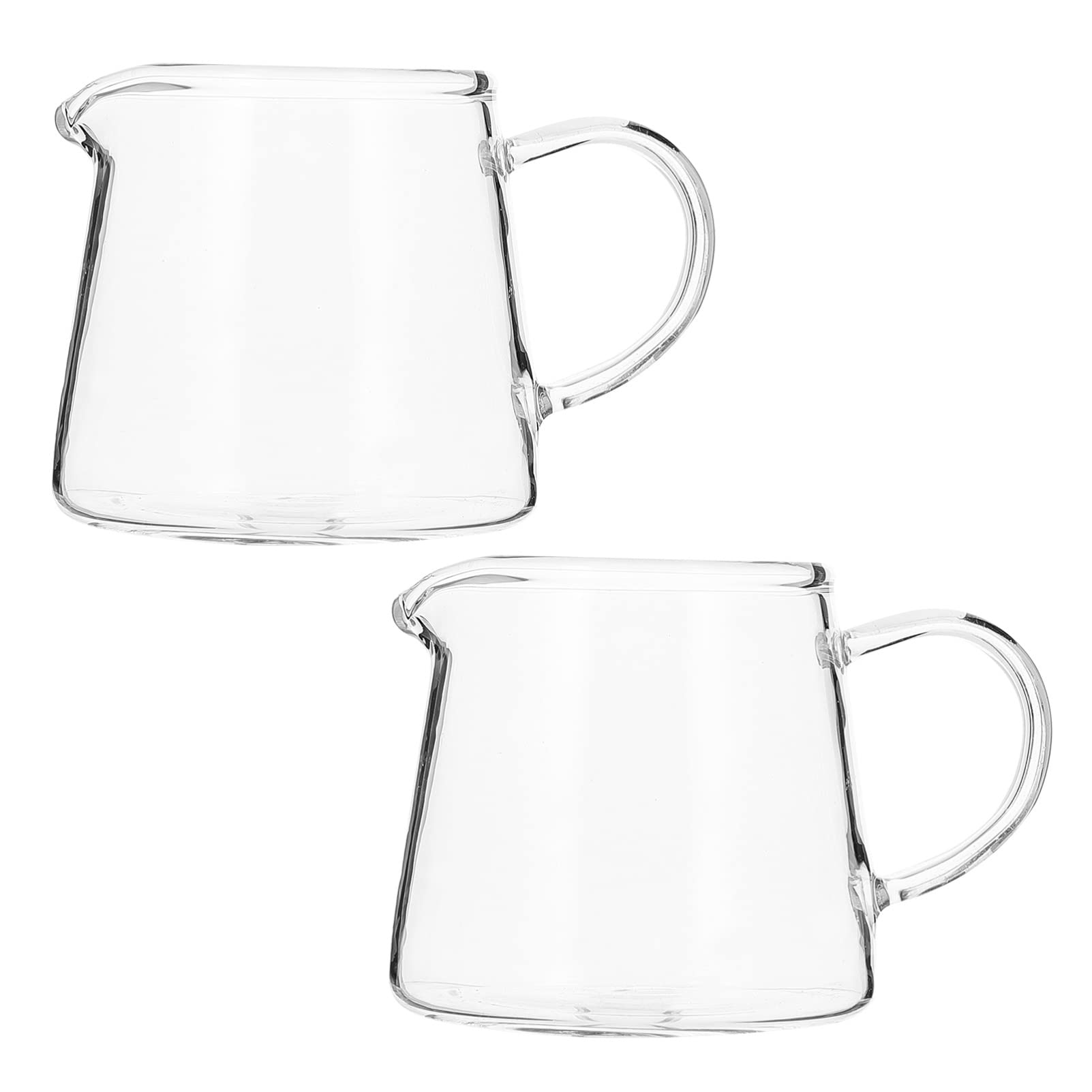 2-Pack Crystal Glass Creamer Pitcher - Coffee & Milk Frothing Jug, Sauce Dispenser - Perfect for Kitchen, Coffee Shops & Restaurants (12oz) - Durable & Elegant Serving Pitcher for Lattes, Hot Chocolate & Salad Dressings