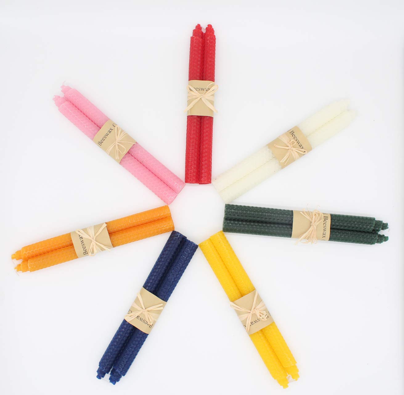 14 Beeswax Taper Candles - 9