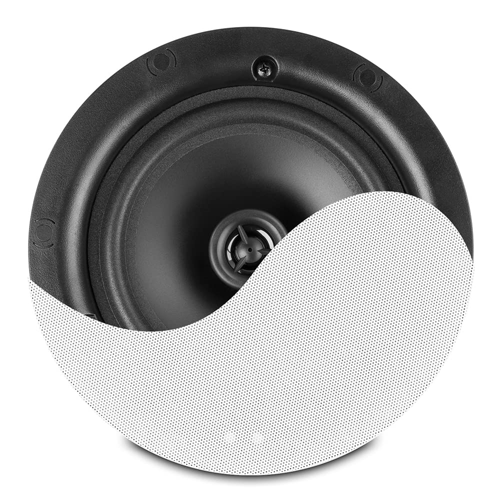 Power Dynamics NCSP6 Commercial Ceiling Speaker System with PRM120 Bluetooth Amplifier - 4x 6.5 Inch In-Ceiling Speakers for Background Music - Perfect Audio Solution for Restaurants, Cafes, Retail Stores & Offices