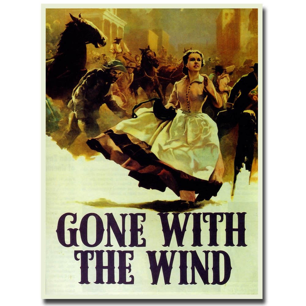 Gone with The Wind Canvas Wall Art Print - 24x32 Inch Vintage Movie Poster - Home Decor for Living Room, Bedroom & Office