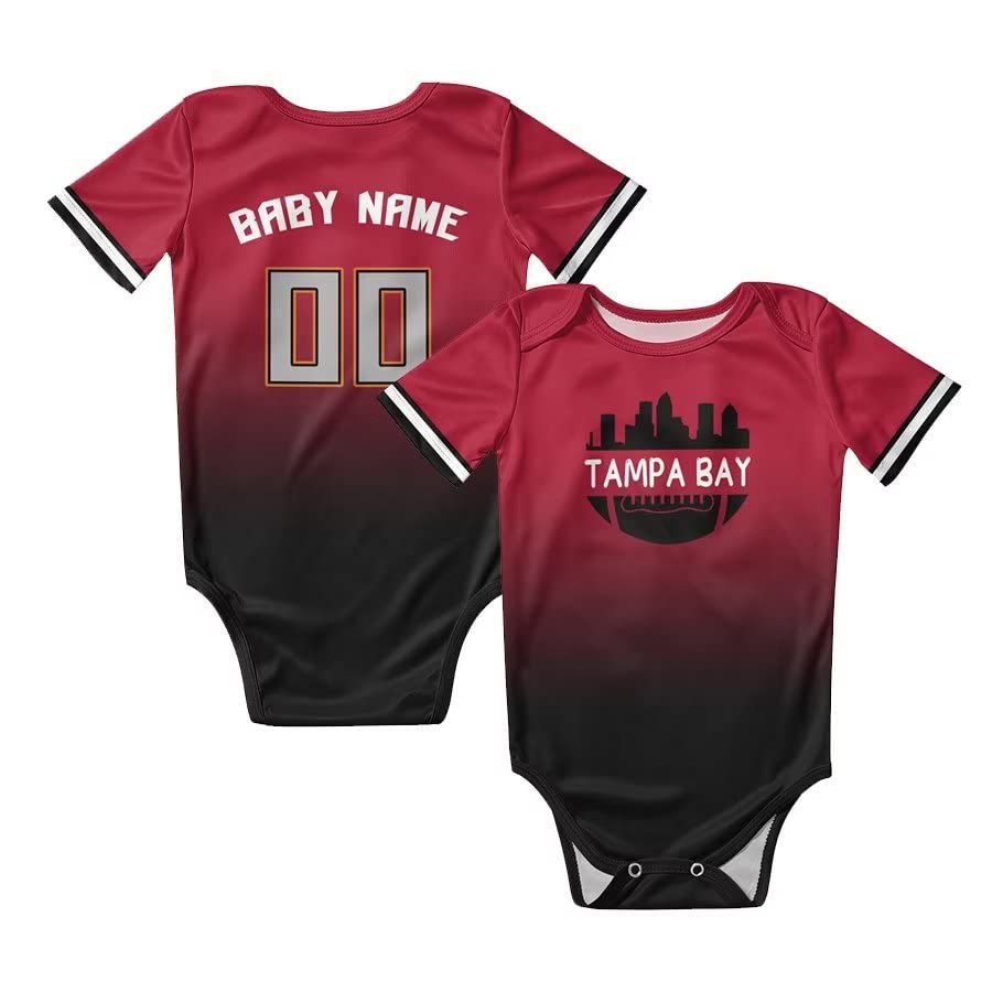 Custom Personalized Baby Football City Skyline Outfit - Gradient Football Clothes with Name & Number - Perfect Fan Gift for Boys & Girls - Ideal for Game Days, Birthday Parties & Photo Shoots