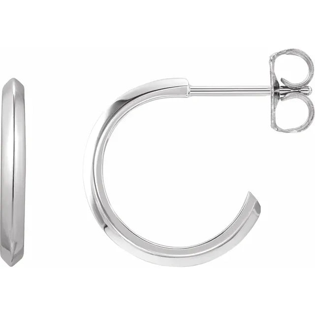 14K Gold Knife Edge Hoop Earrings for Women - Dainty Thin Edge Huggie Hoops - Minimalist Everyday Jewelry for Work, Date Night & Special Occasions