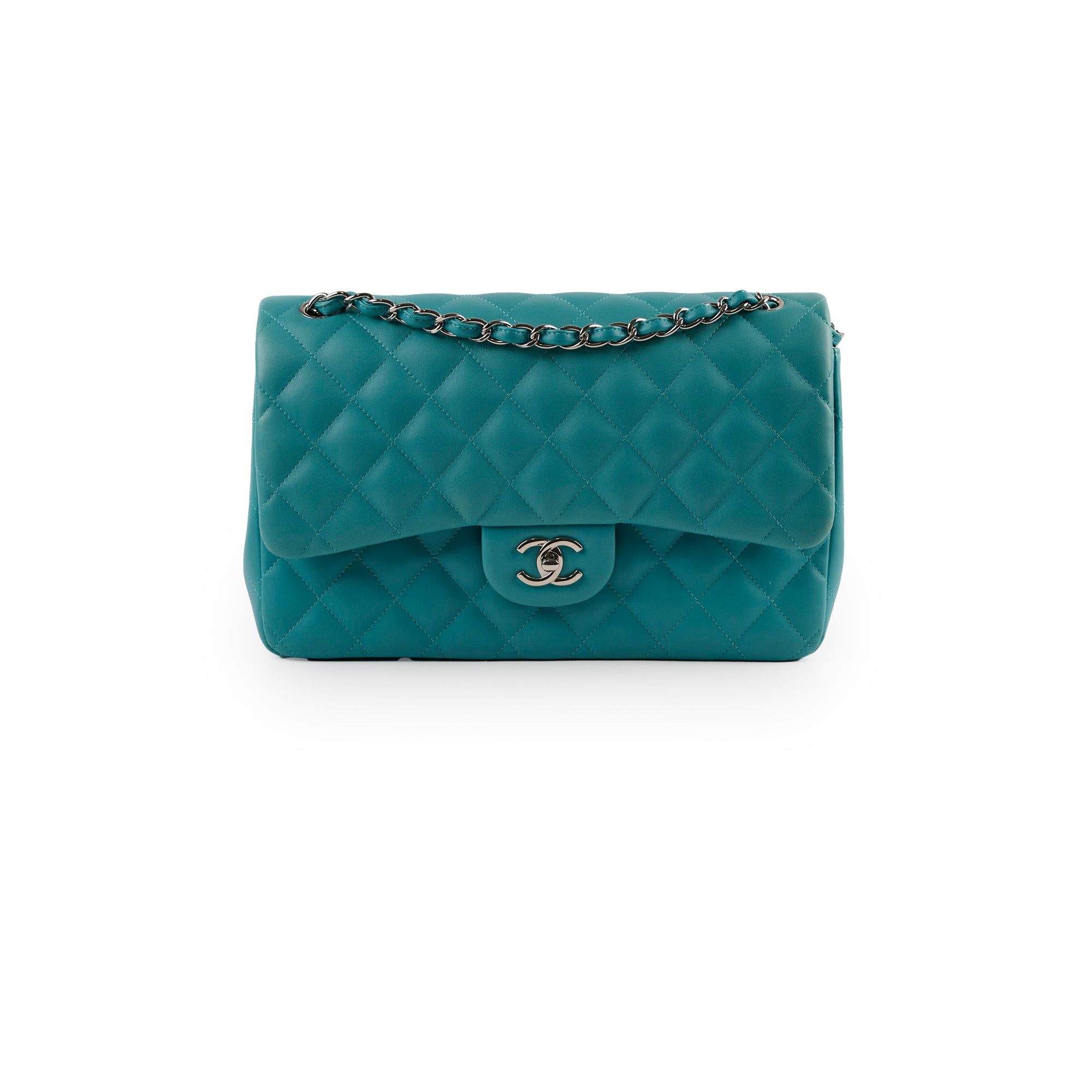 Chanel Jumbo Double Flap Lambskin Blue Leather Shoulder Bag - Luxury Designer Handbag for Women | Perfect for Work, Evening Events & Special Occasions