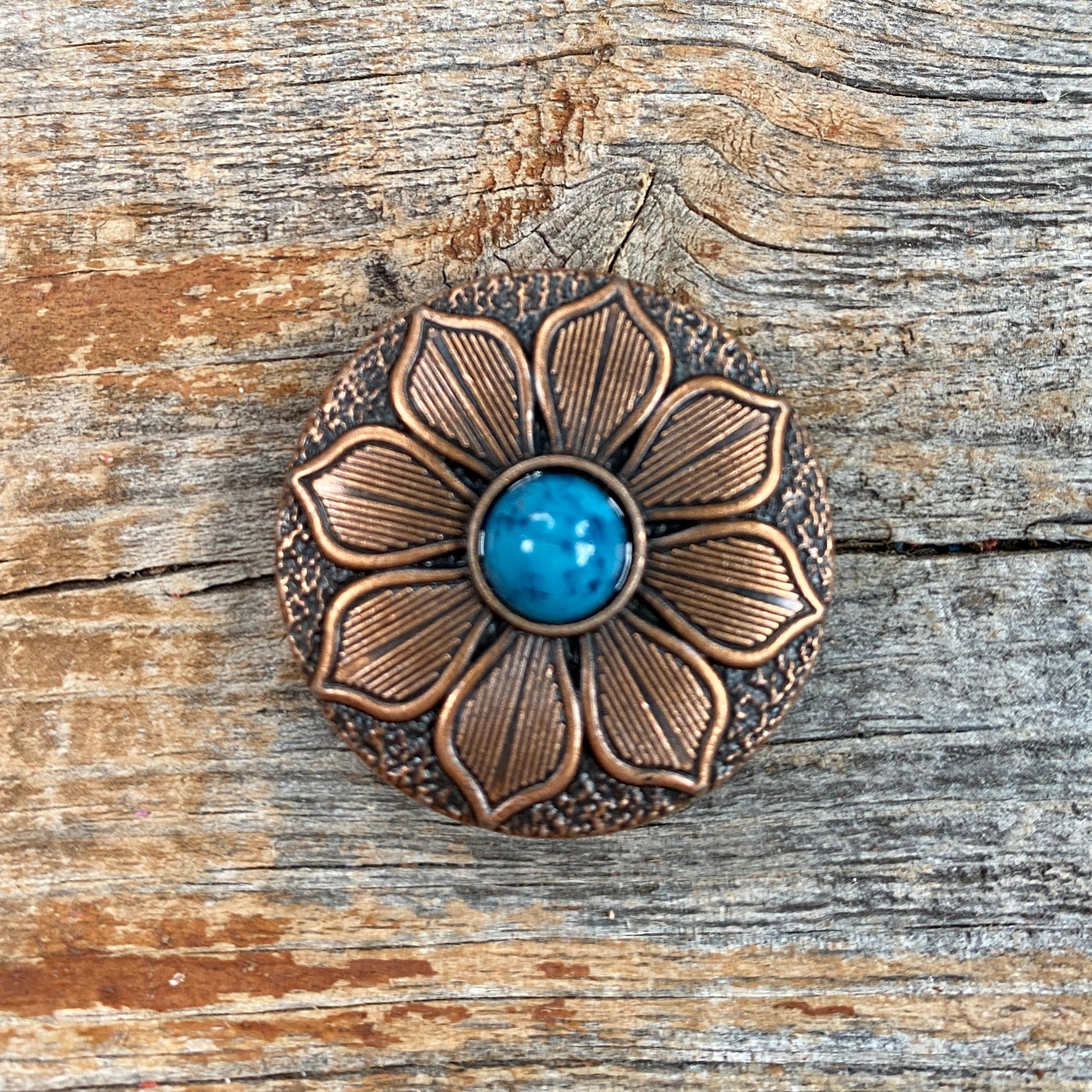 Western Style Copper Sunflower Concho Belt Buckle W205 - Perfect for Cowboy Boots, Jeans & Western Fashion Accessories