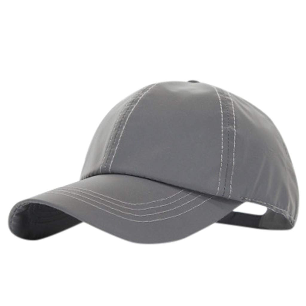 Glow in the Dark Reflective Baseball Cap - Adjustable Unisex Sun Hat for Men & Women - Perfect for Night Running, Cycling, and Outdoor Safety
