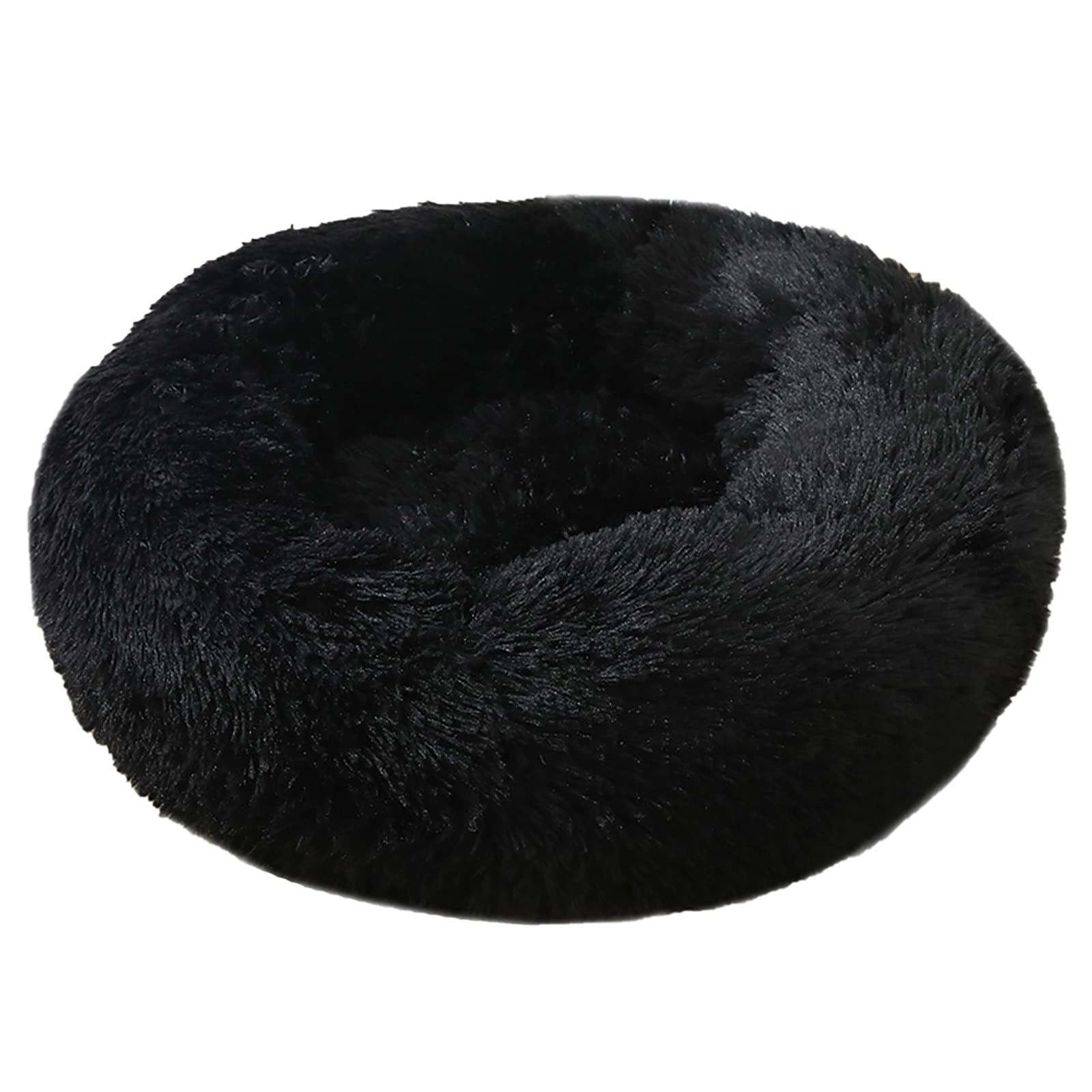 Calming Anti-Anxiety Donut Dog Bed & Cat Bed - Soft Fluffy Faux Fur Round Cuddler Bed for Small & Medium Pets | Cozy Warming Pet Cushion for Anxiety Relief & Stress Reduction - Perfect for Puppies, Kittens, and Nervous Pets in Living Rooms, Bedrooms, or Crates