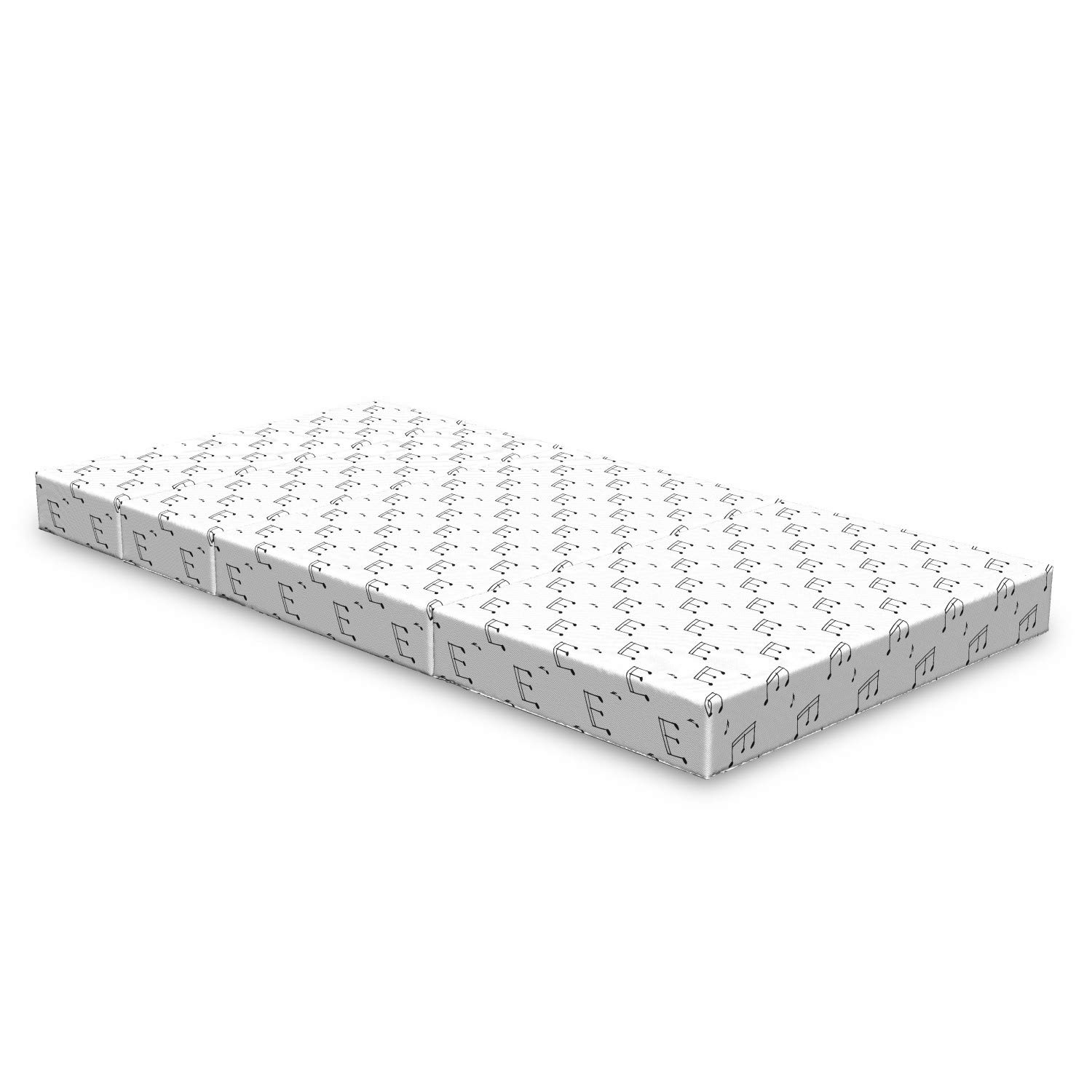 Ambesonne Black and White Musical Notes Foldable Mattress - 74.8