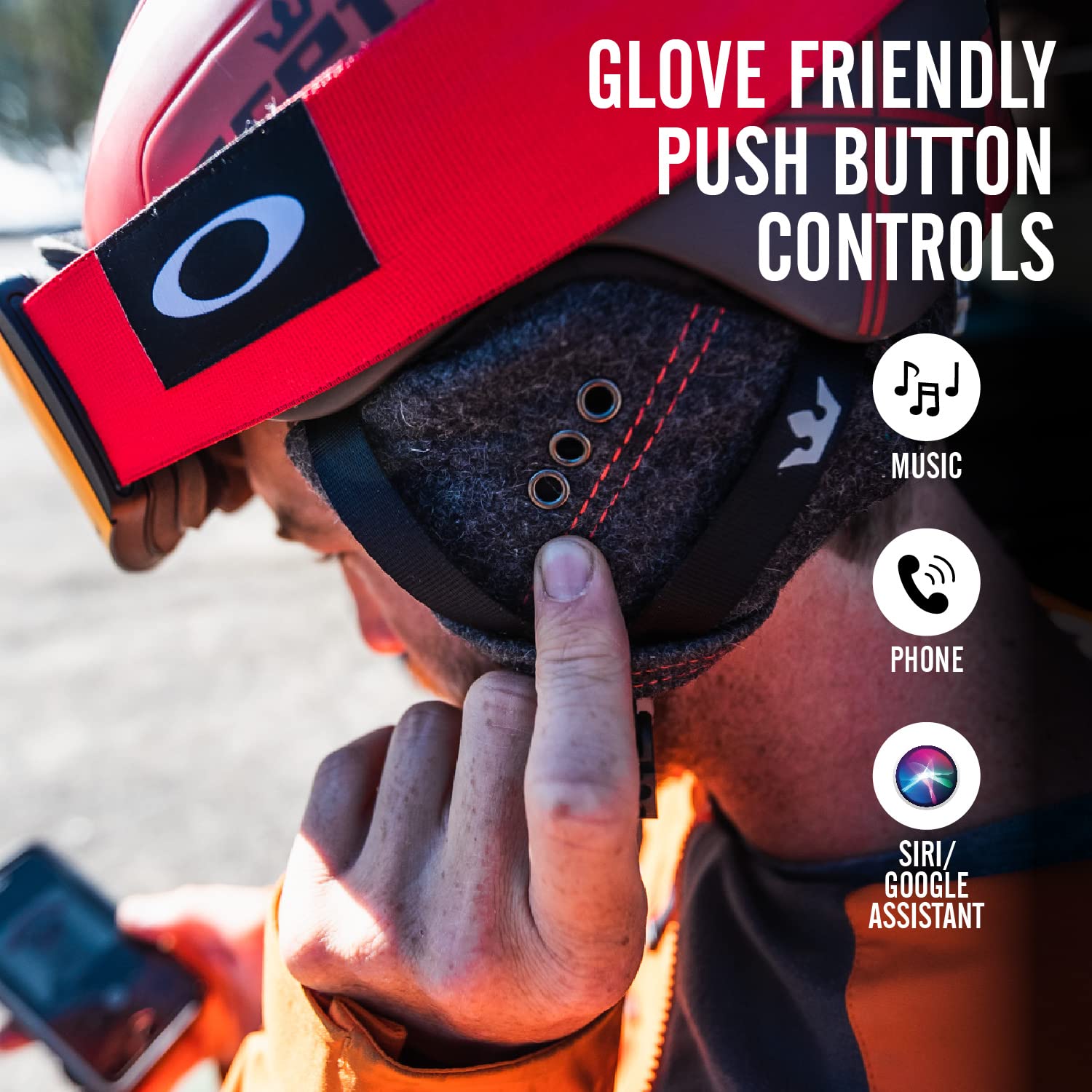 Outdoor Tech Chips 3.0 True Wireless Bluetooth Helmet Speakers - Waterproof & Lightweight for Skiing, Snowboarding, Mountain Biking, Climbing & Outdoor Adventures - Perfect for Hands-Free Music & Calls on the Slopes or Trails