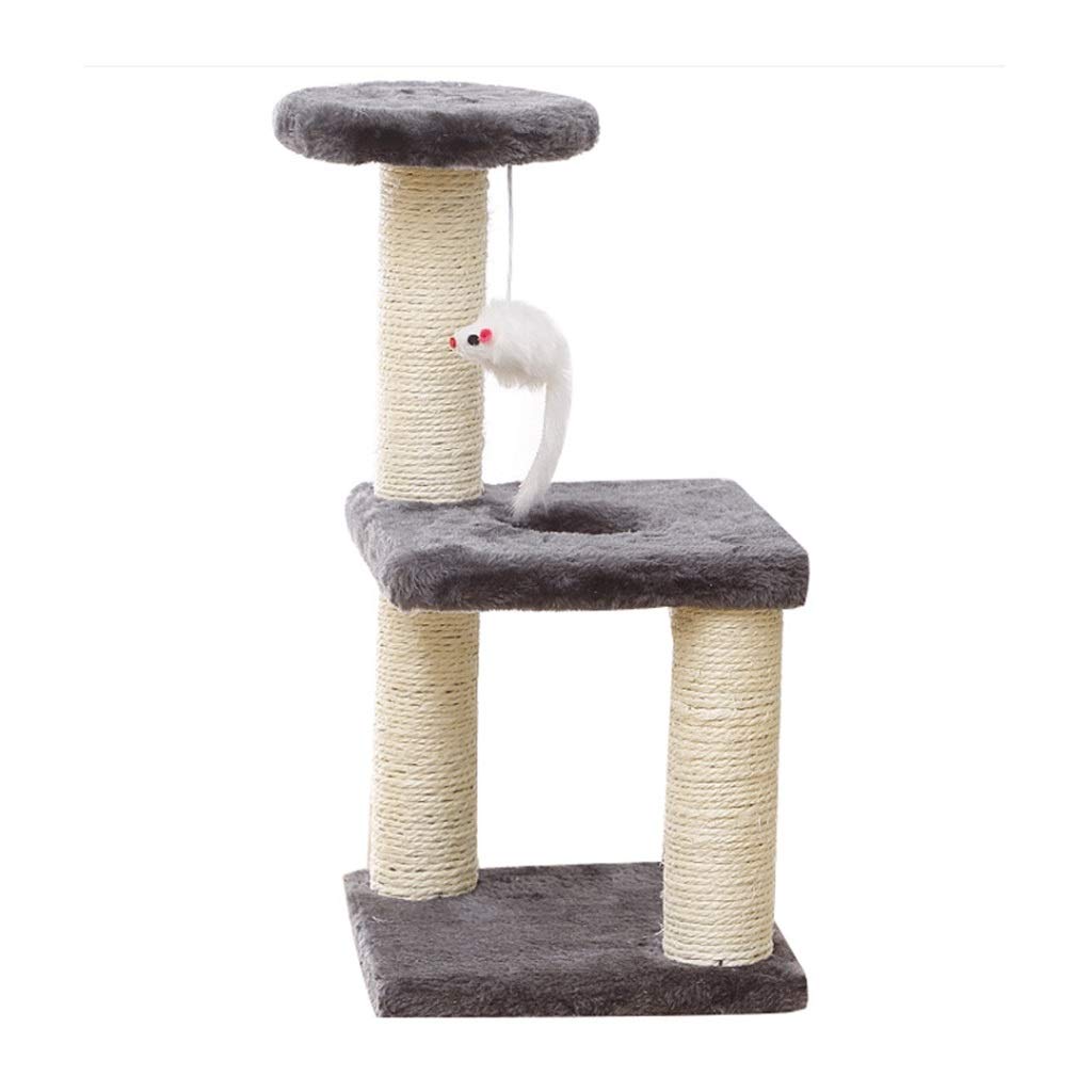 FEGOCLT 3-Tier Cat Climbing Frame with Scratching Post - Gray Kitten Playhouse for Indoor Cats | Fun Training Toy for Climbing & Scratching | Perfect for Small Spaces & Playtime