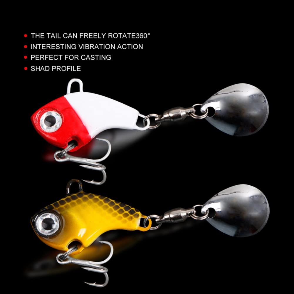 VIB Tail Spinners - Metal Bass Fishing Lures Kit with Tackle Box | Freshwater & Saltwater