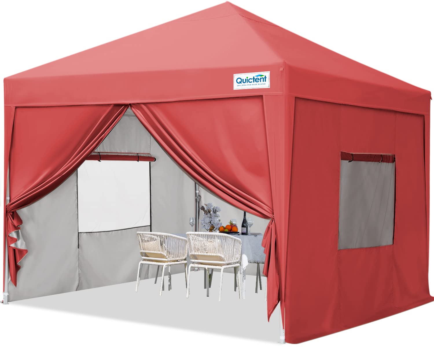 Quictent 10x10 Pop Up Canopy Tent with Sidewalls - Portable Privacy Shelter for Camping, Beach, Picnics & Outdoor Events