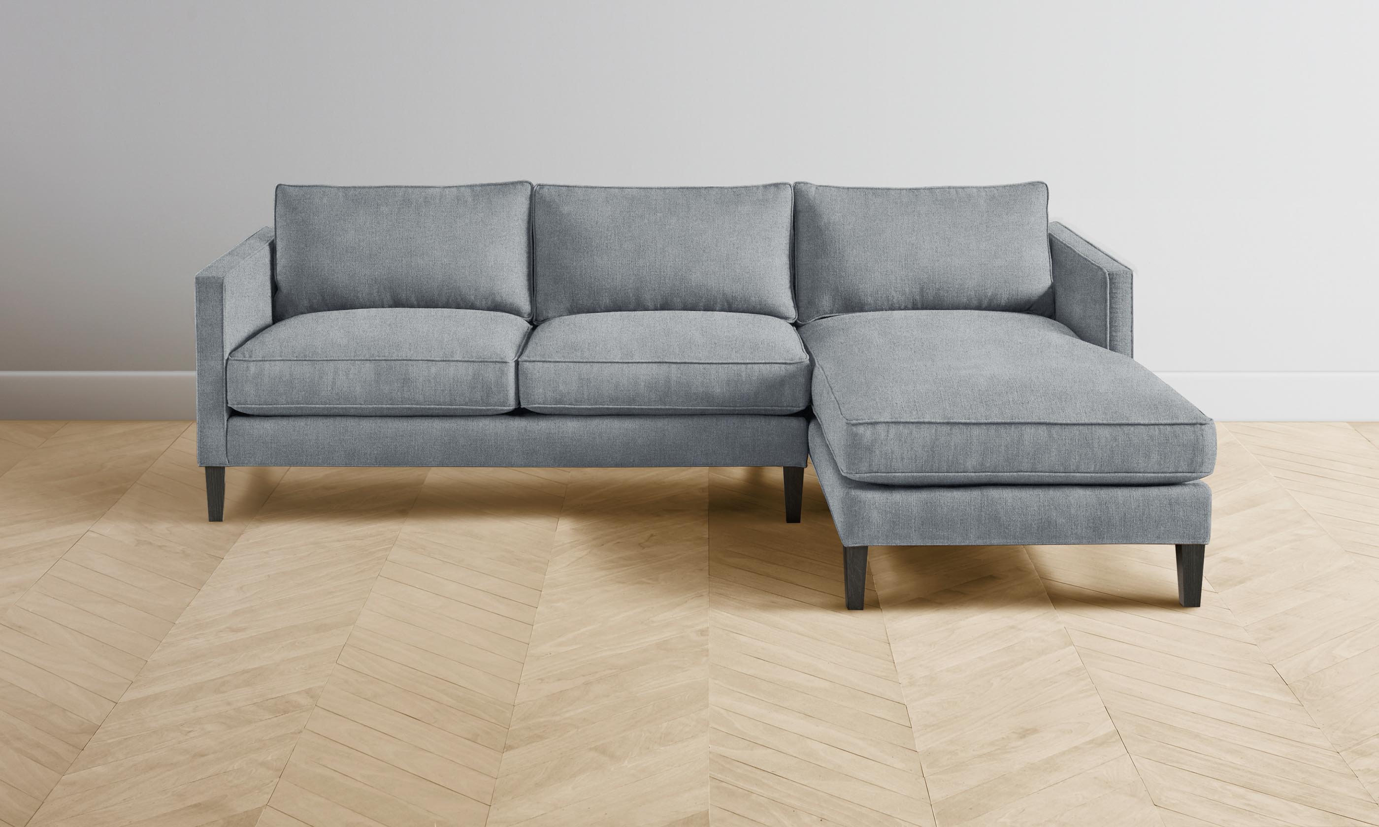 Premium Crosby Sectional Sofa with Performance Mélange Weave Fabric in Aegean Blue - Perfect for Living Room, Family Room or Home Theater Comfort