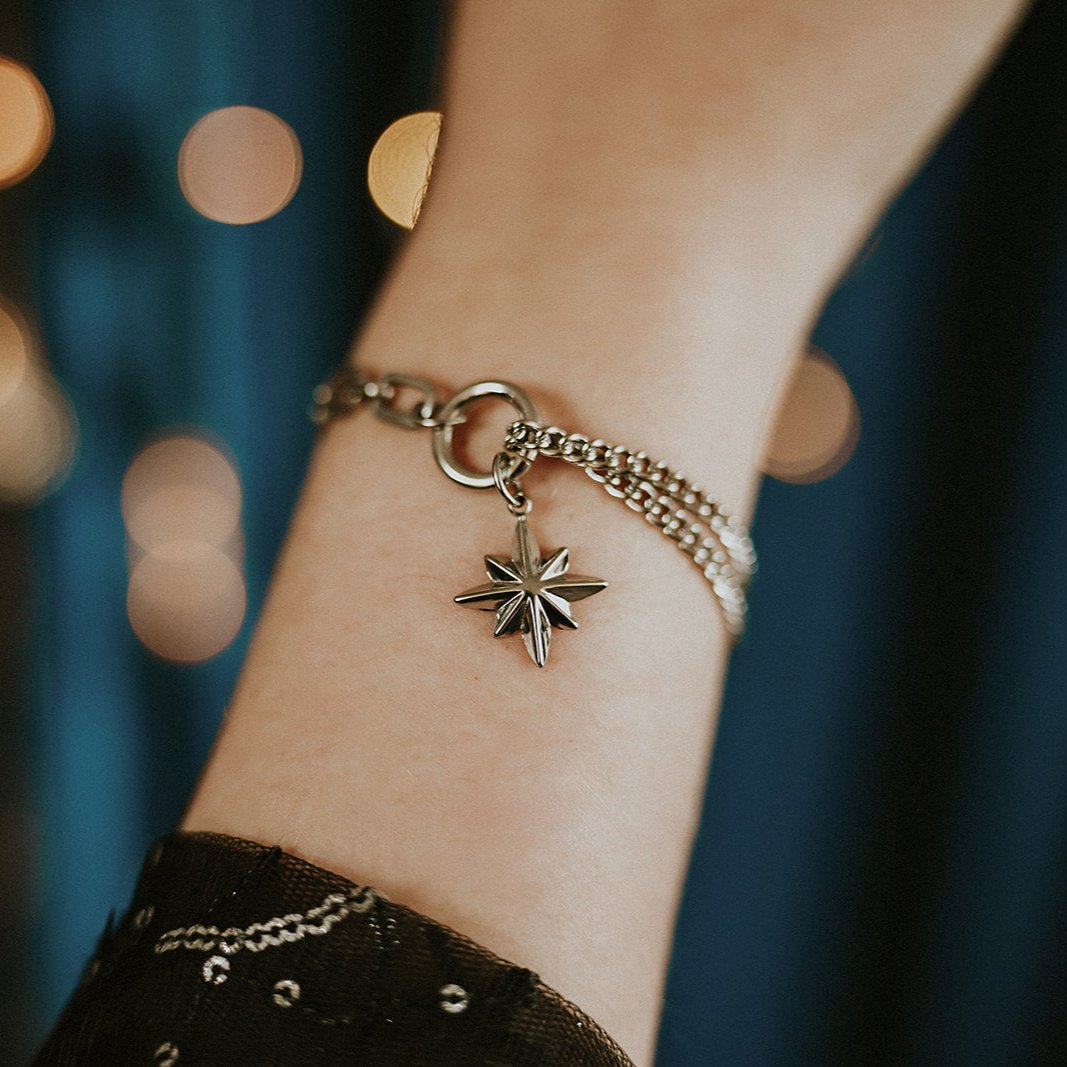Celeste North Star Bracelet - Dainty Gold or Silver Constellation Jewelry for Women - Perfect for Everyday Wear, Gifts & Special Occasions