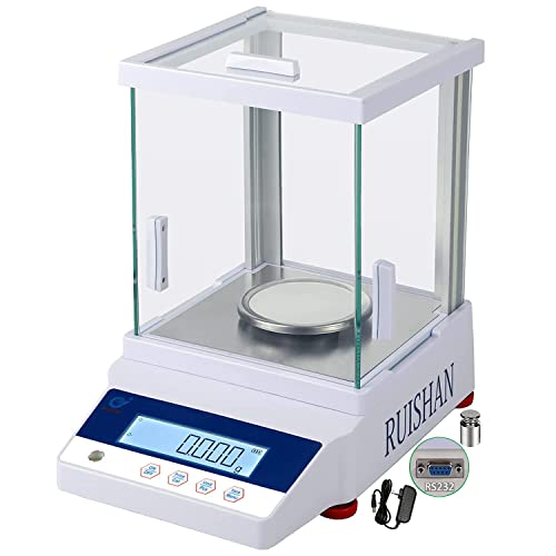 RUISHAN 100g x 0.001g High Precision Analytical Balance | Lab Electronic Scale with 1mg Accuracy | External Calibration Scientific Scale for Jewelry, Pharmacy, School & Chemical Lab | Perfect for Weighing Gold, Powders & Chemicals